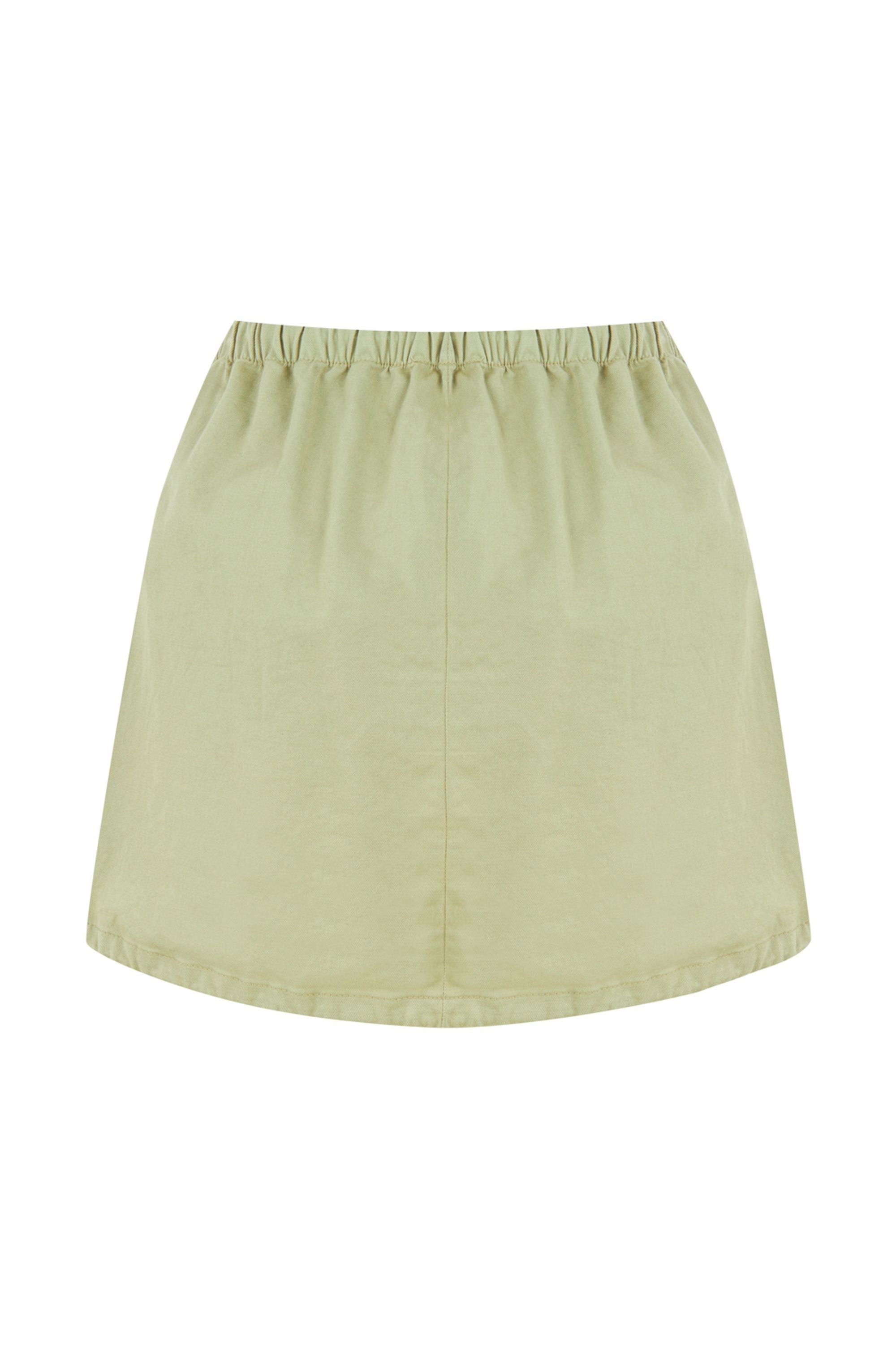 Olive Mini Skirt with Cargo Pocket