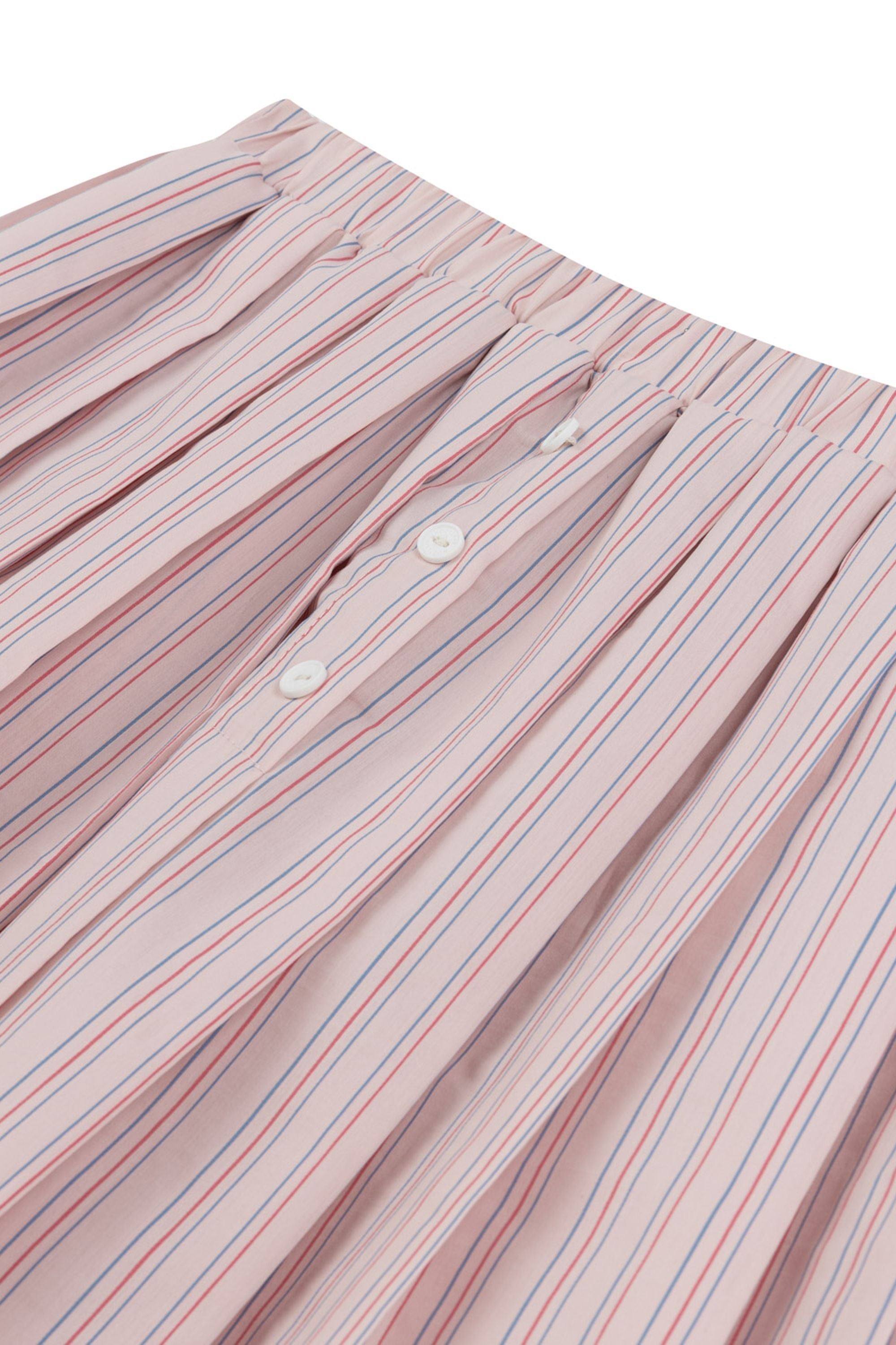 Pink Striped Pleated Mini Skirt