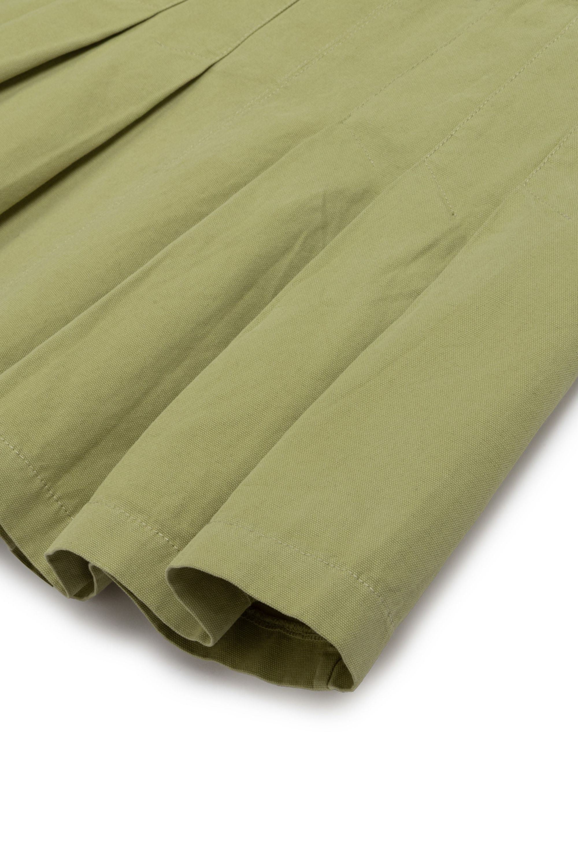 Olive Pleated Mini Skirt