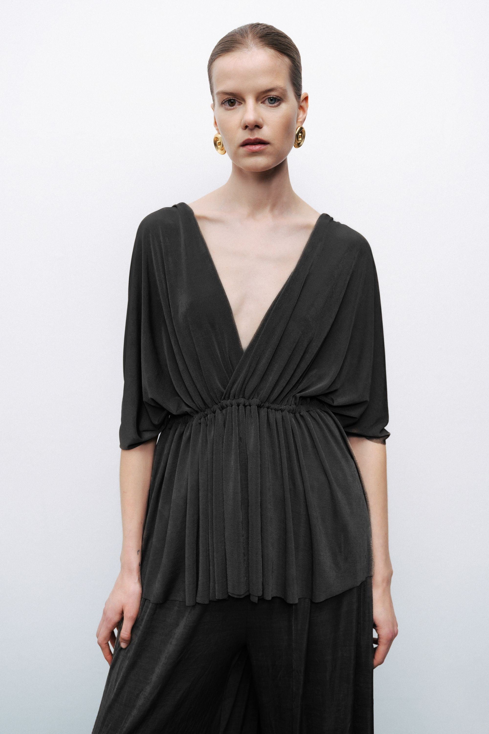 Black Beaded Accessory Blouse