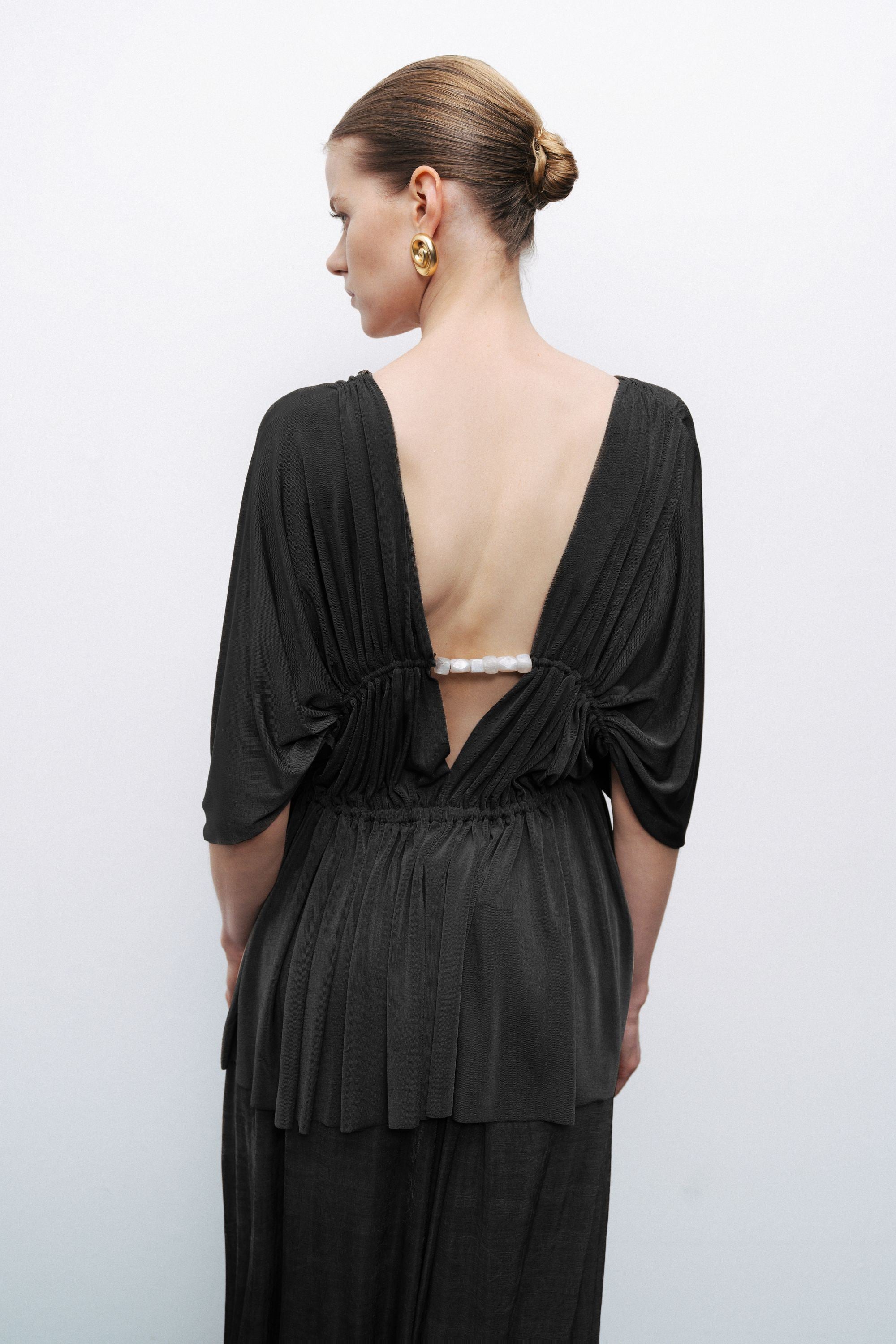 Black Beaded Accessory Blouse