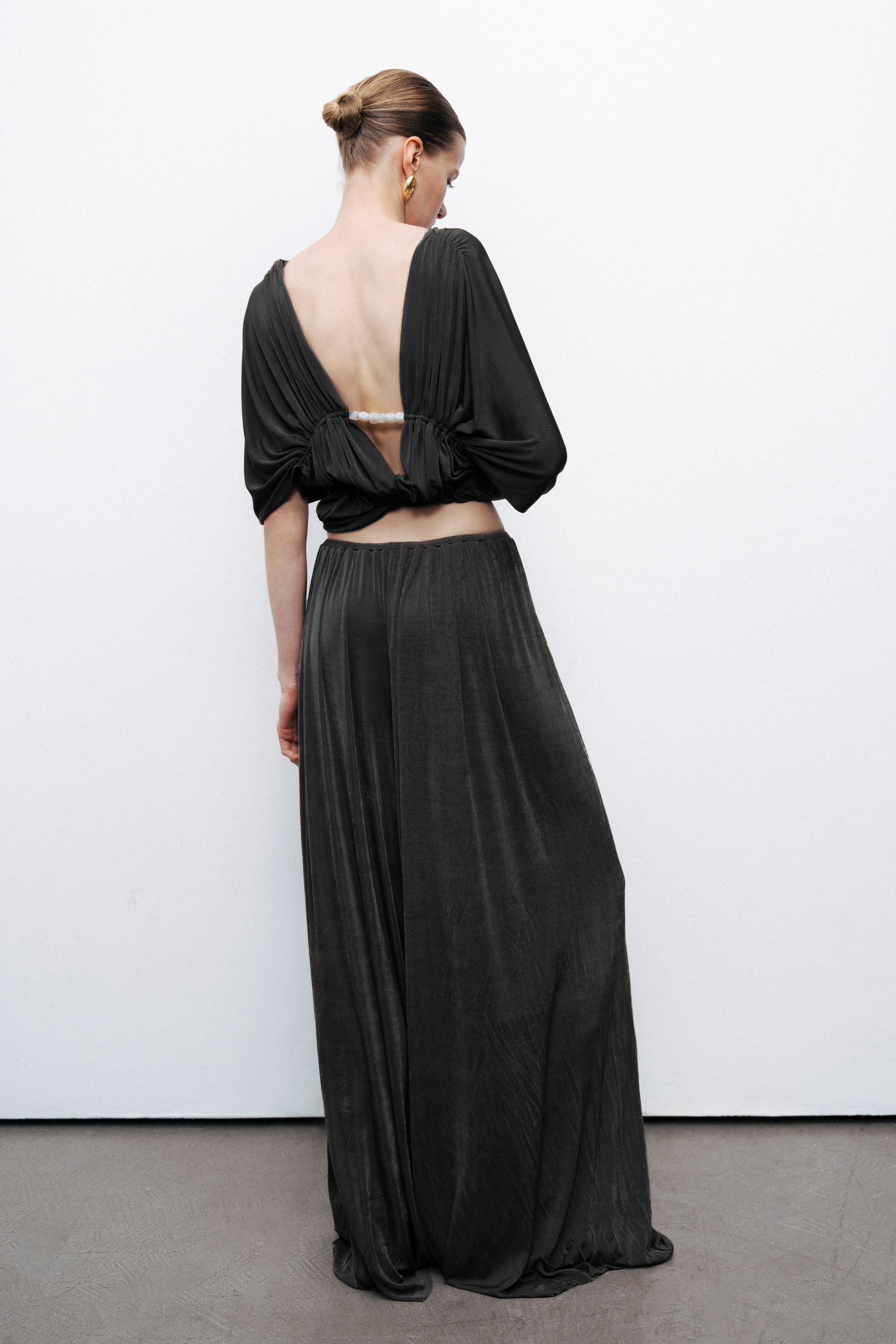 Black Beaded Accessory Blouse