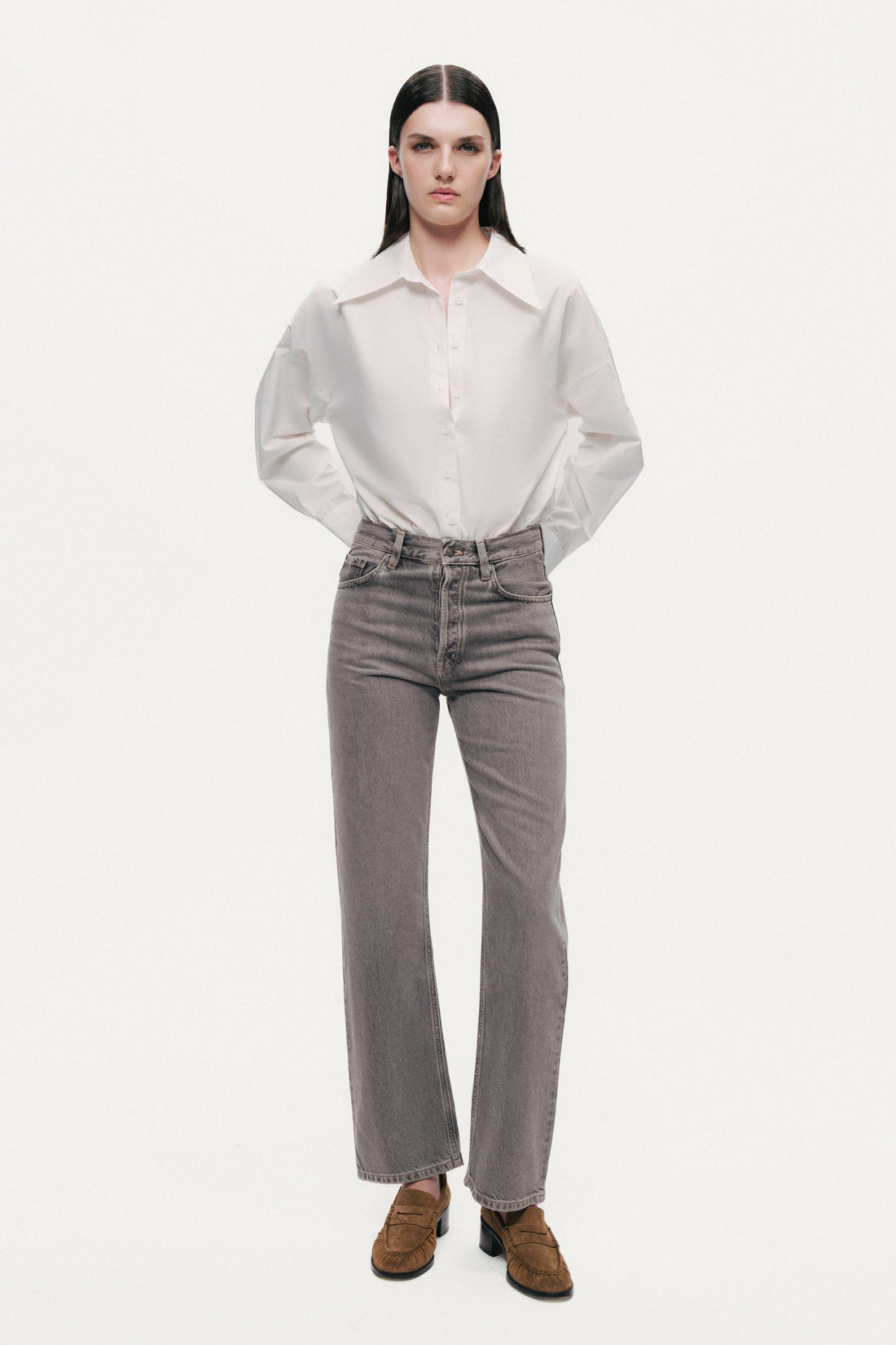 Washed Straight-Leg Jeans