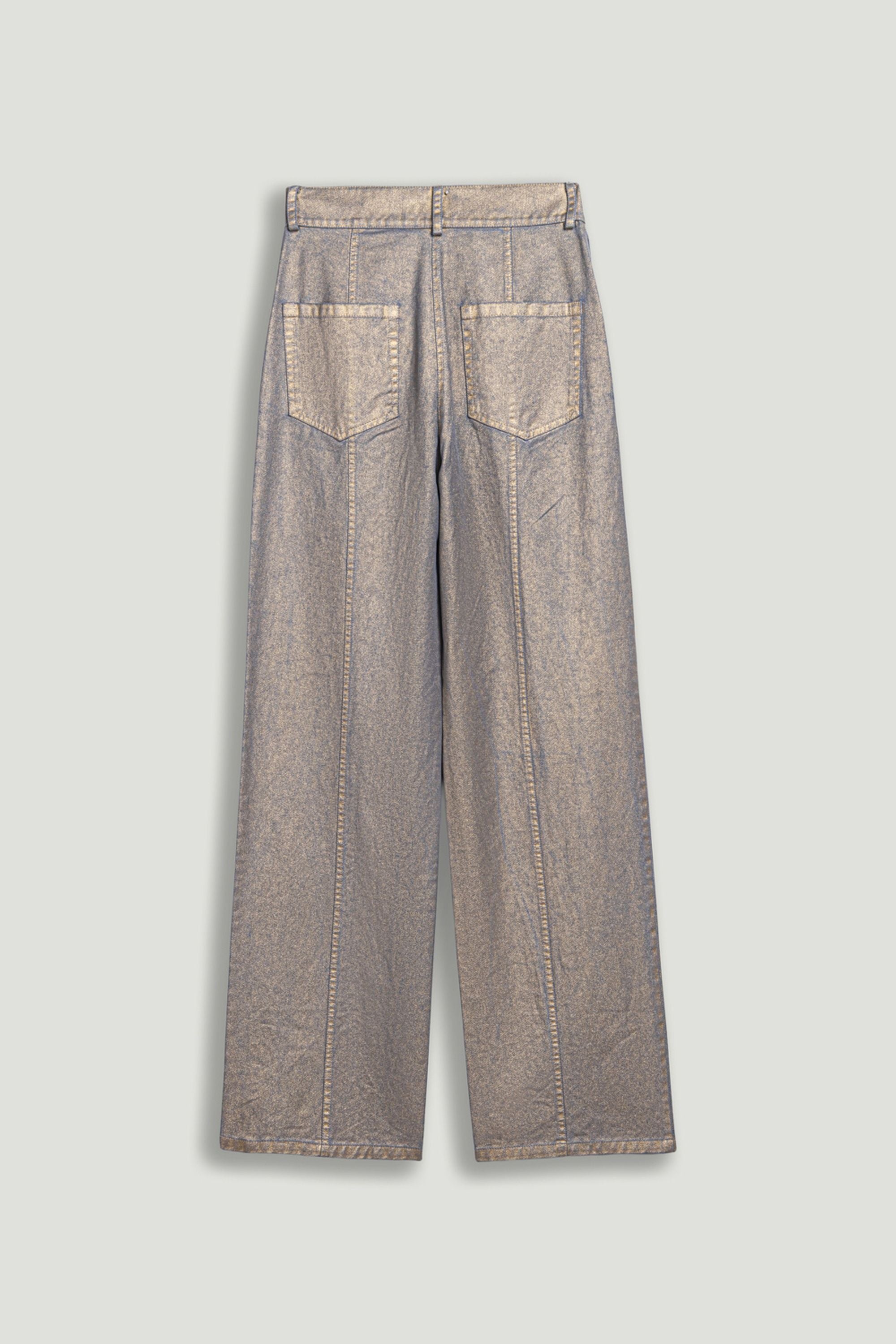 Metallic Straight-Leg Jeans