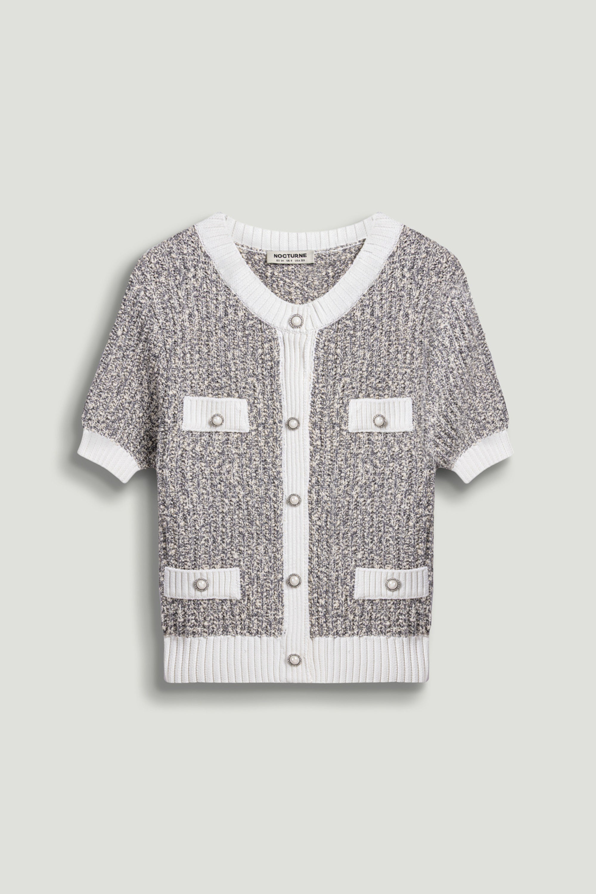 Button-Embellished Knit Top