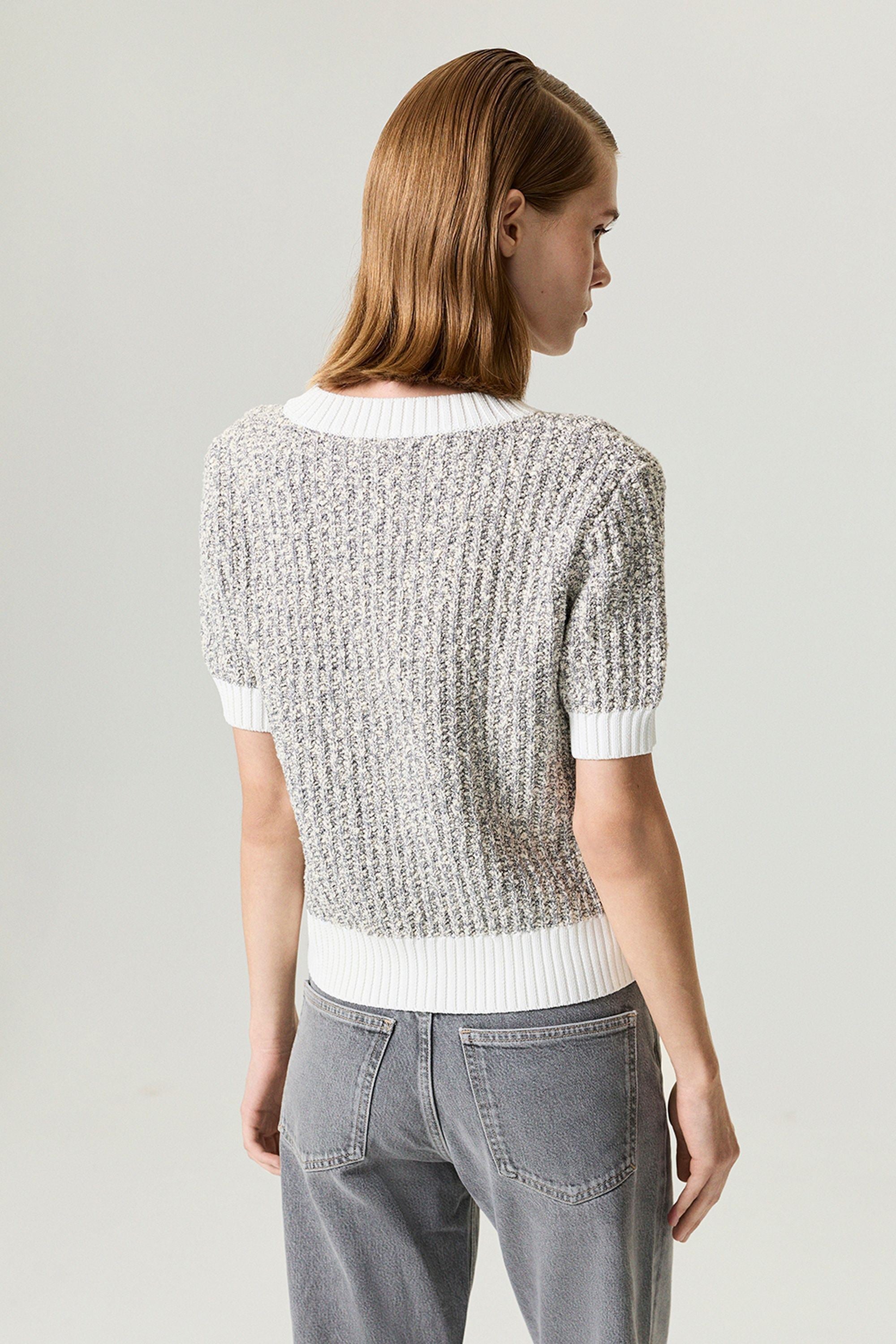 Button-Embellished Knit Top
