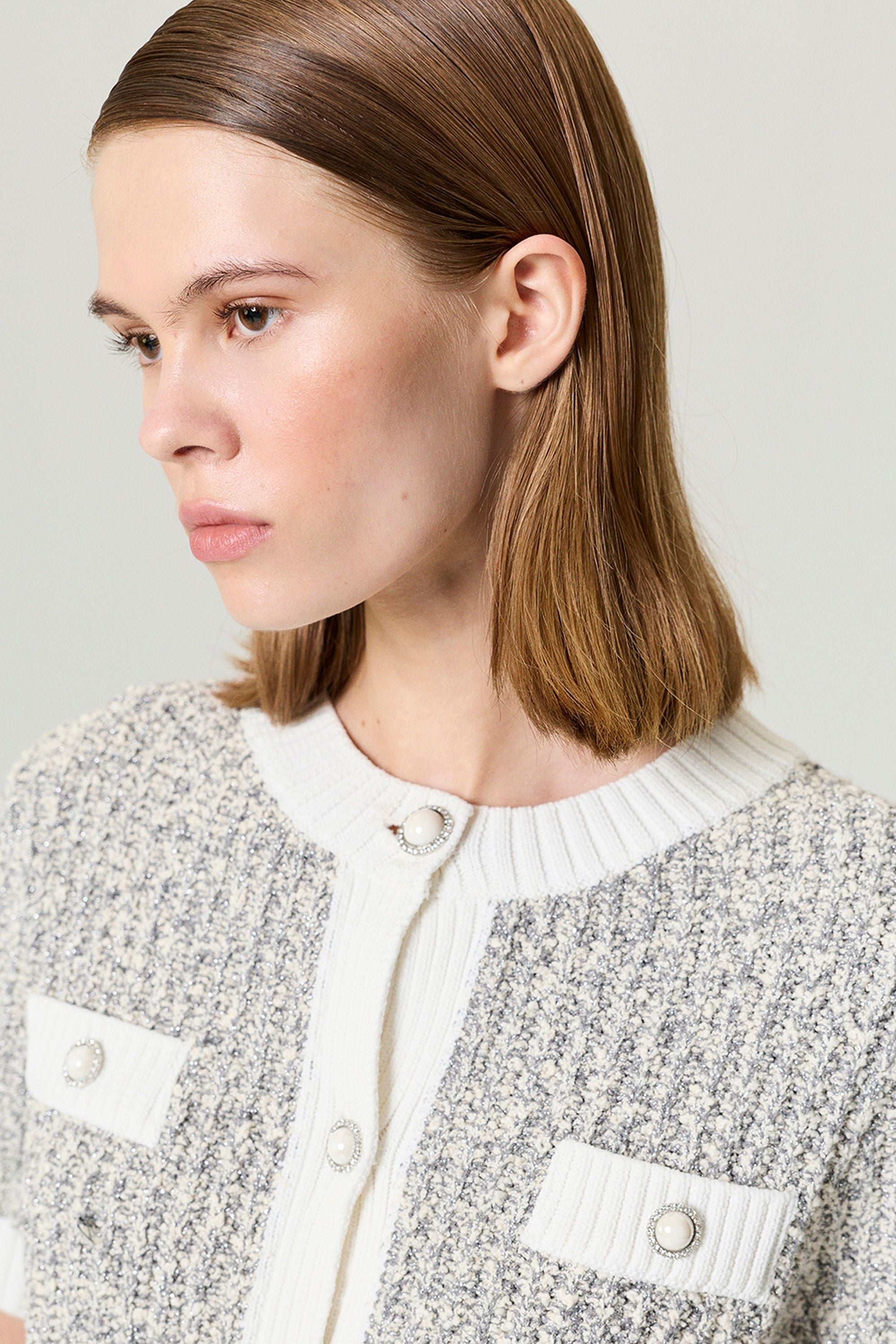 Button-Embellished Knit Top