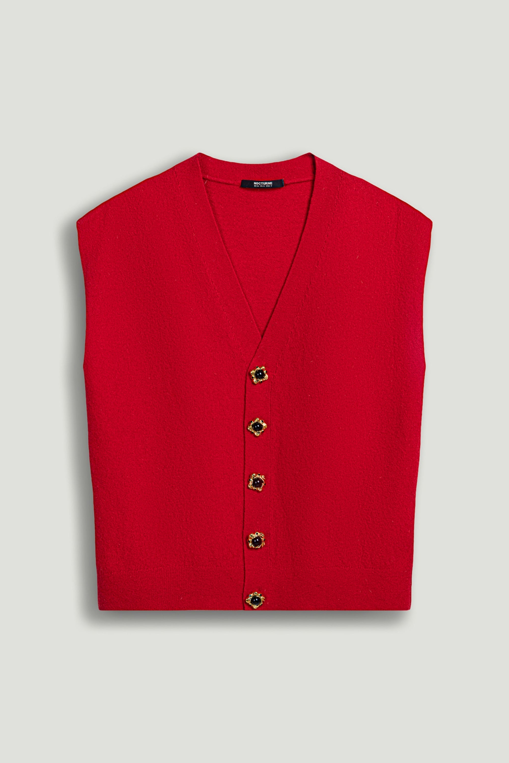 Embellished V-Neck Knit Sweater Vest