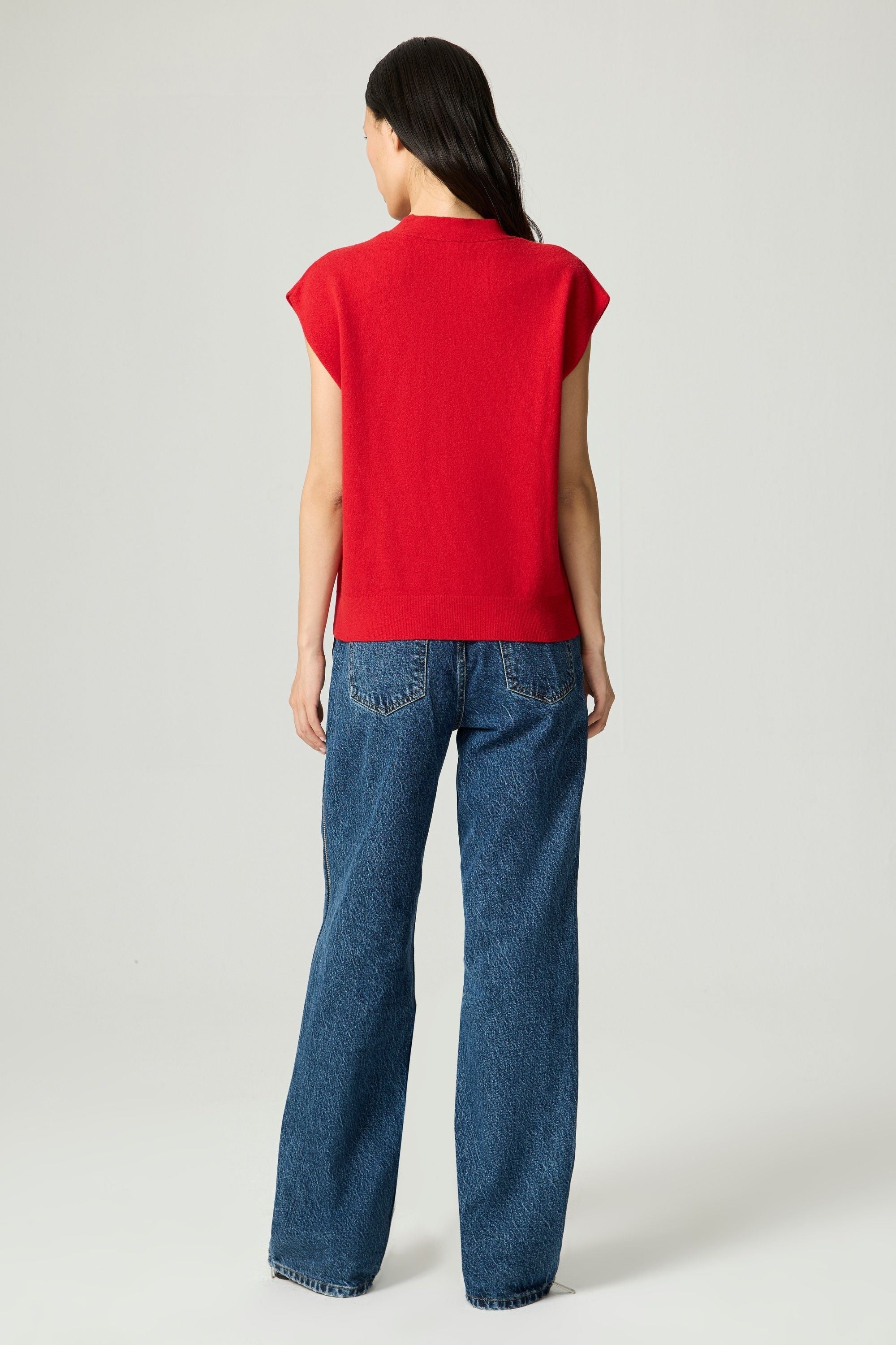 Embellished V-Neck Knit Sweater Vest