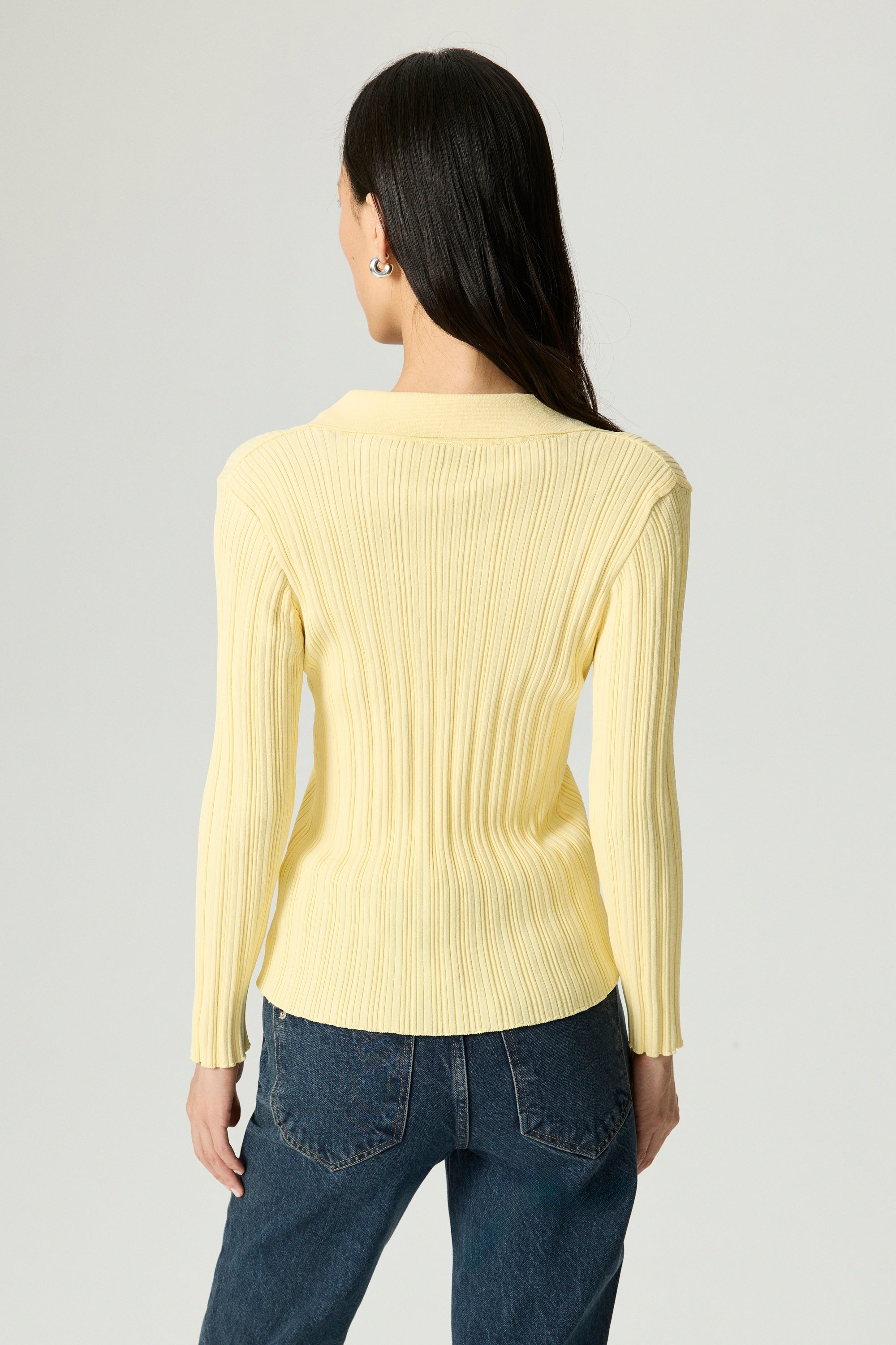 Floral Embellished Ribbed V-Neck Sweater