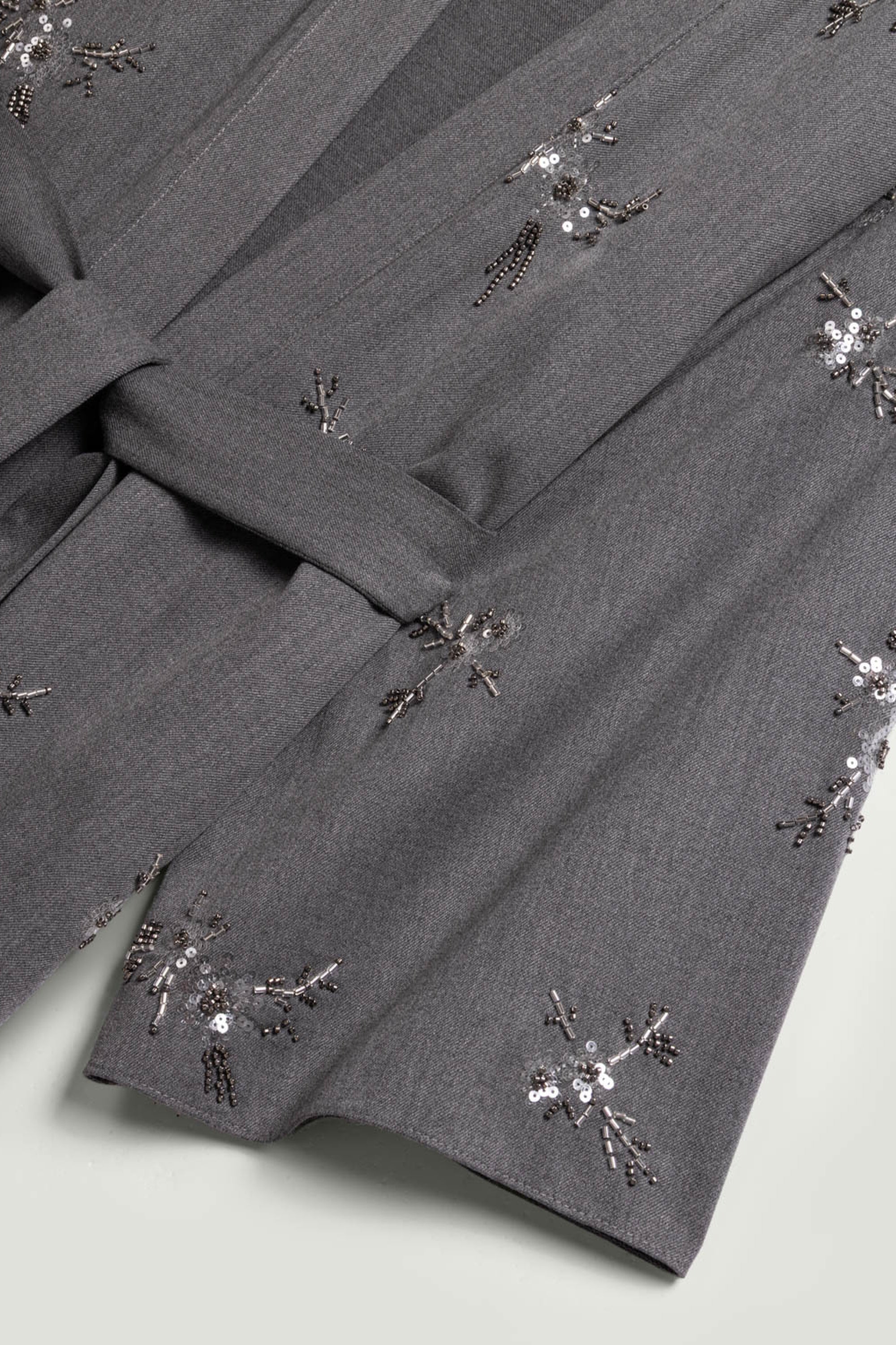 Beaded Embroidered Belted Maxi Kimono