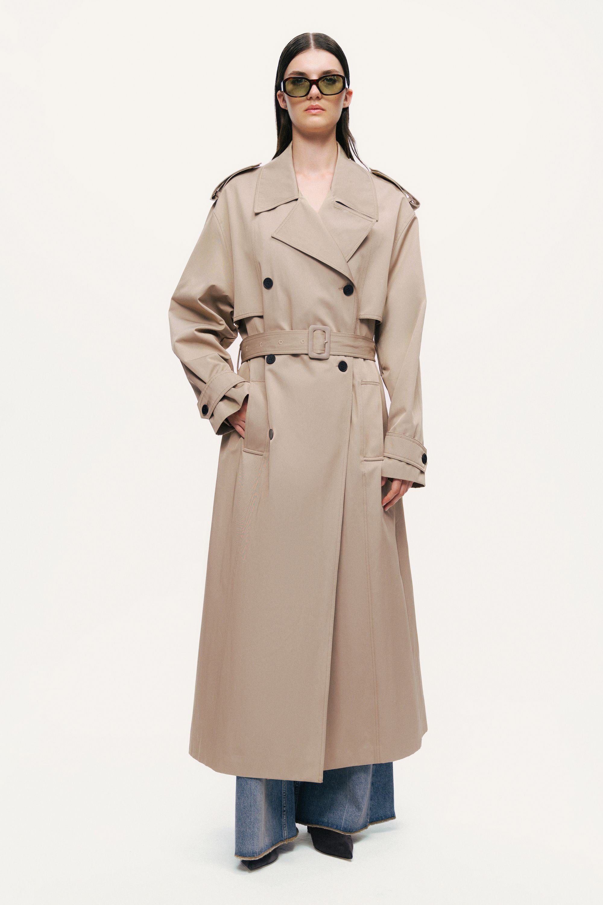 Oversized Double-Breasted Trench Coat