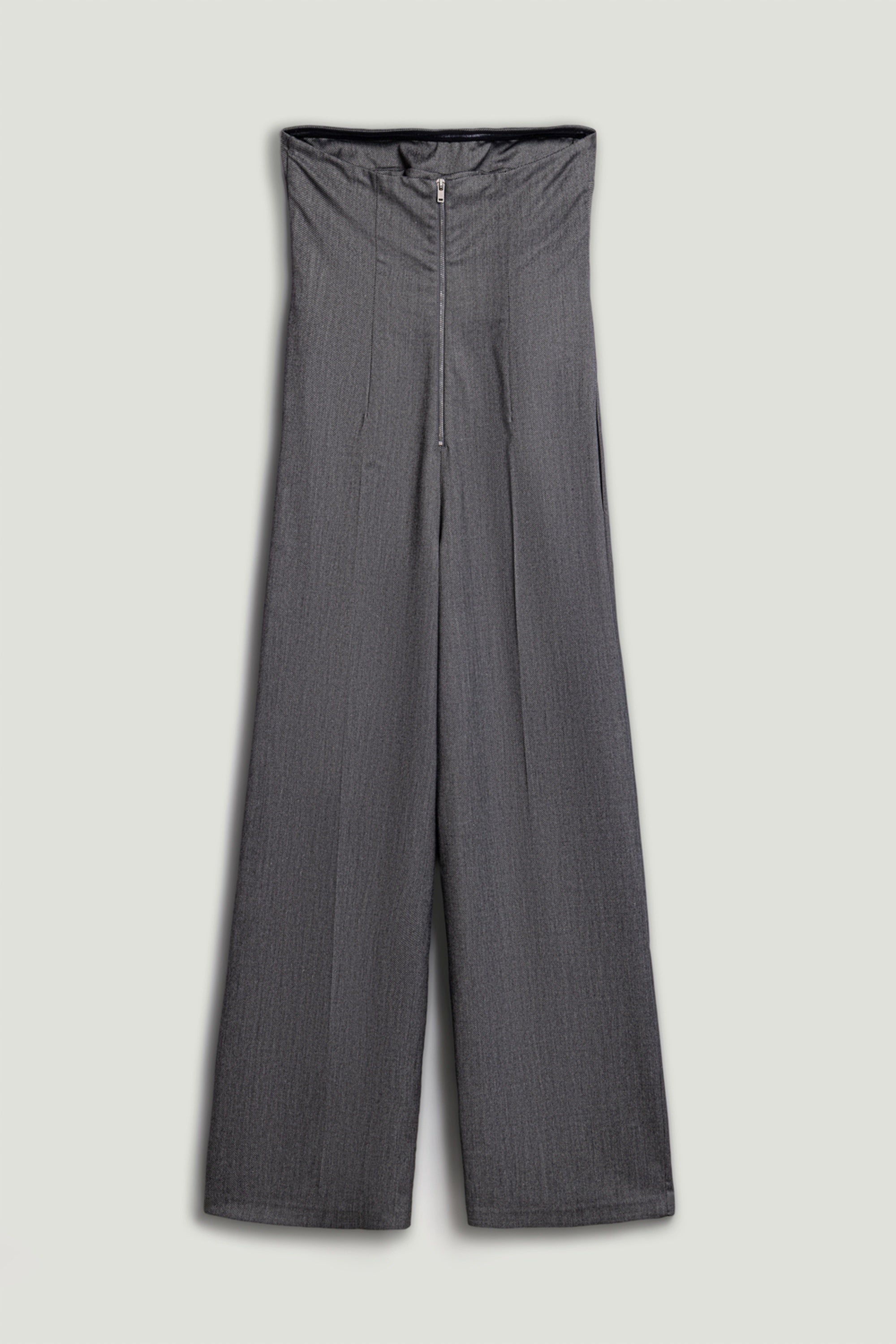 Strapless Wide-Leg Tailored Jumpsuit