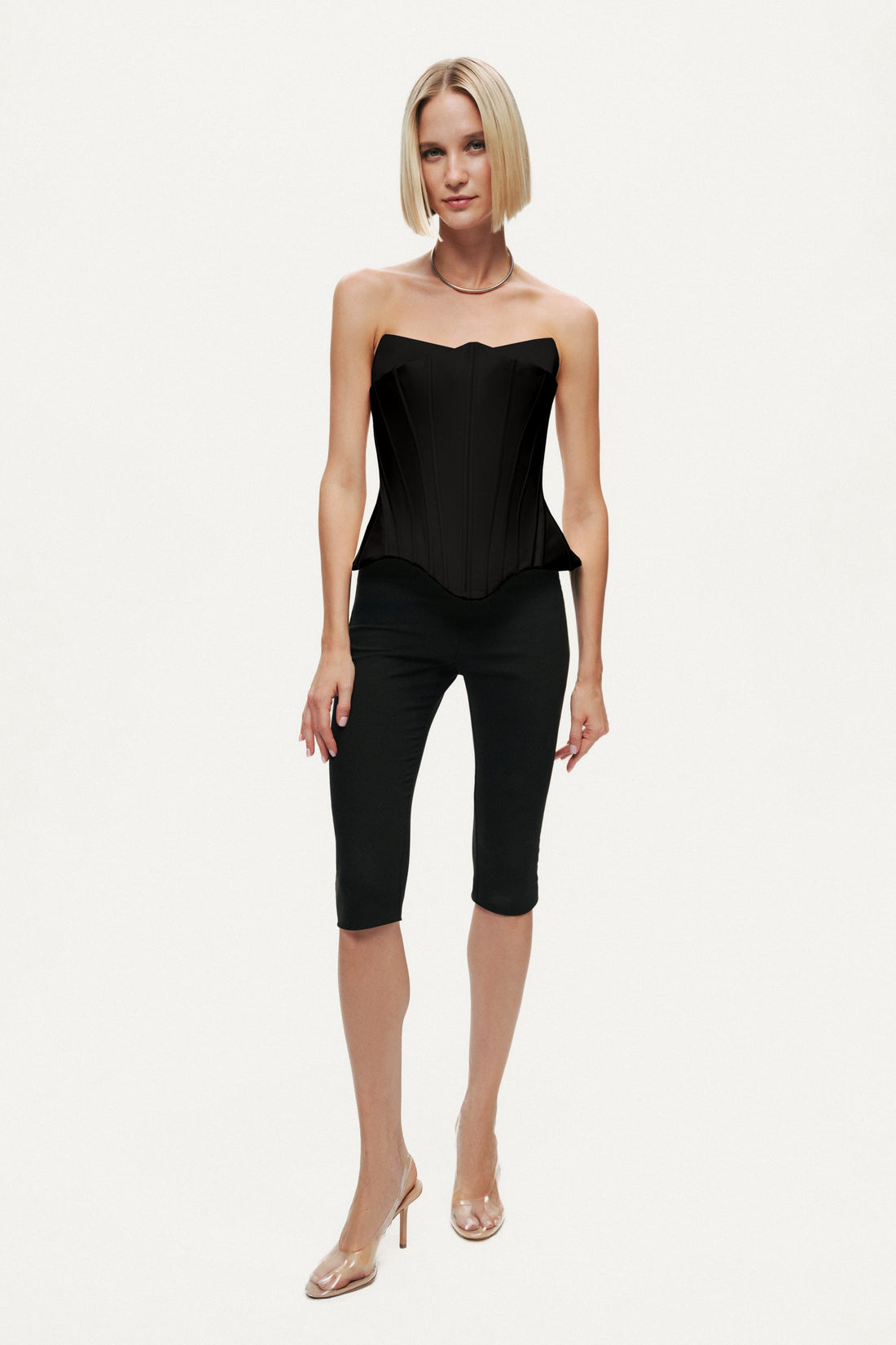 Sculpted Satin Corset Top