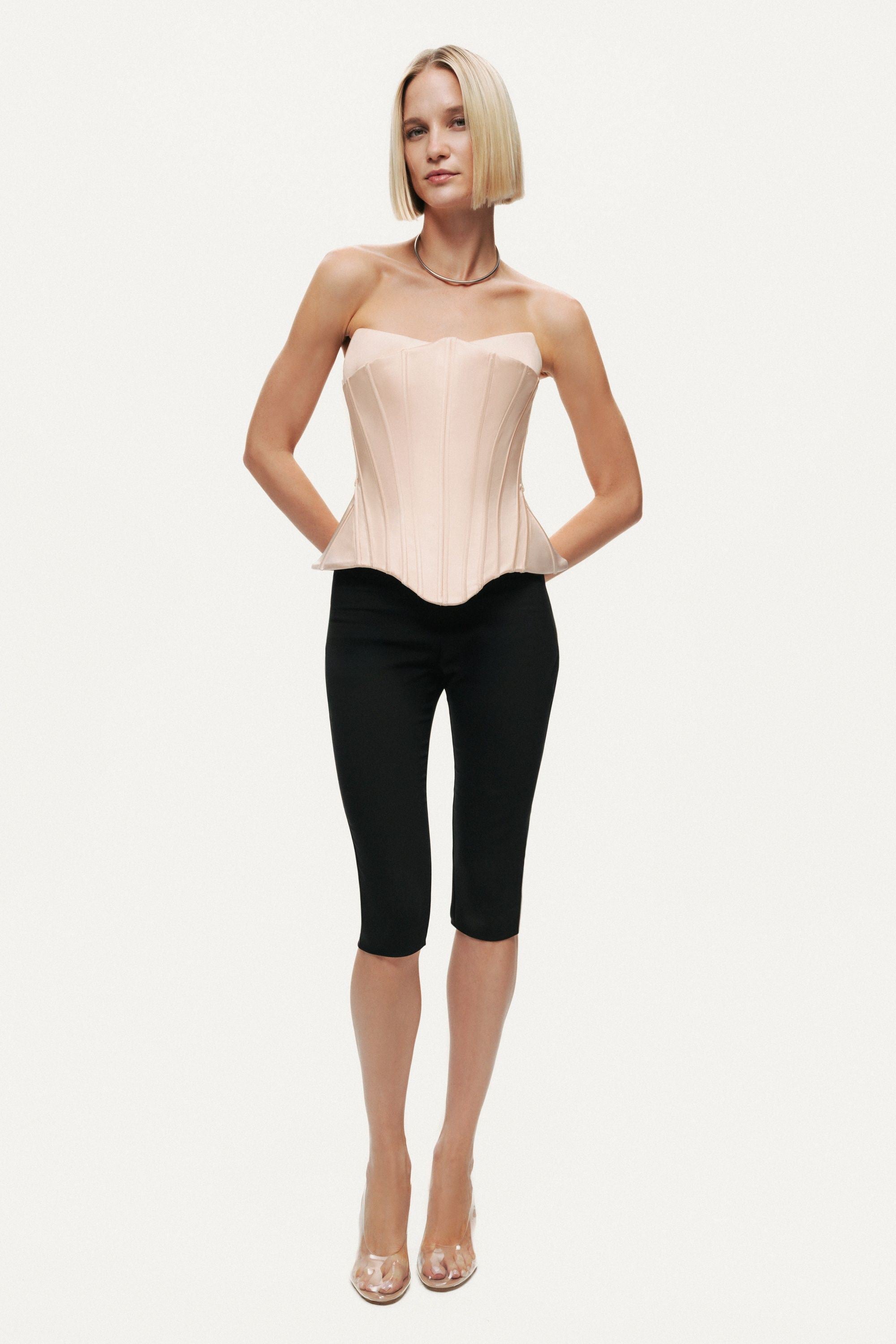 Sculpted Satin Corset Top