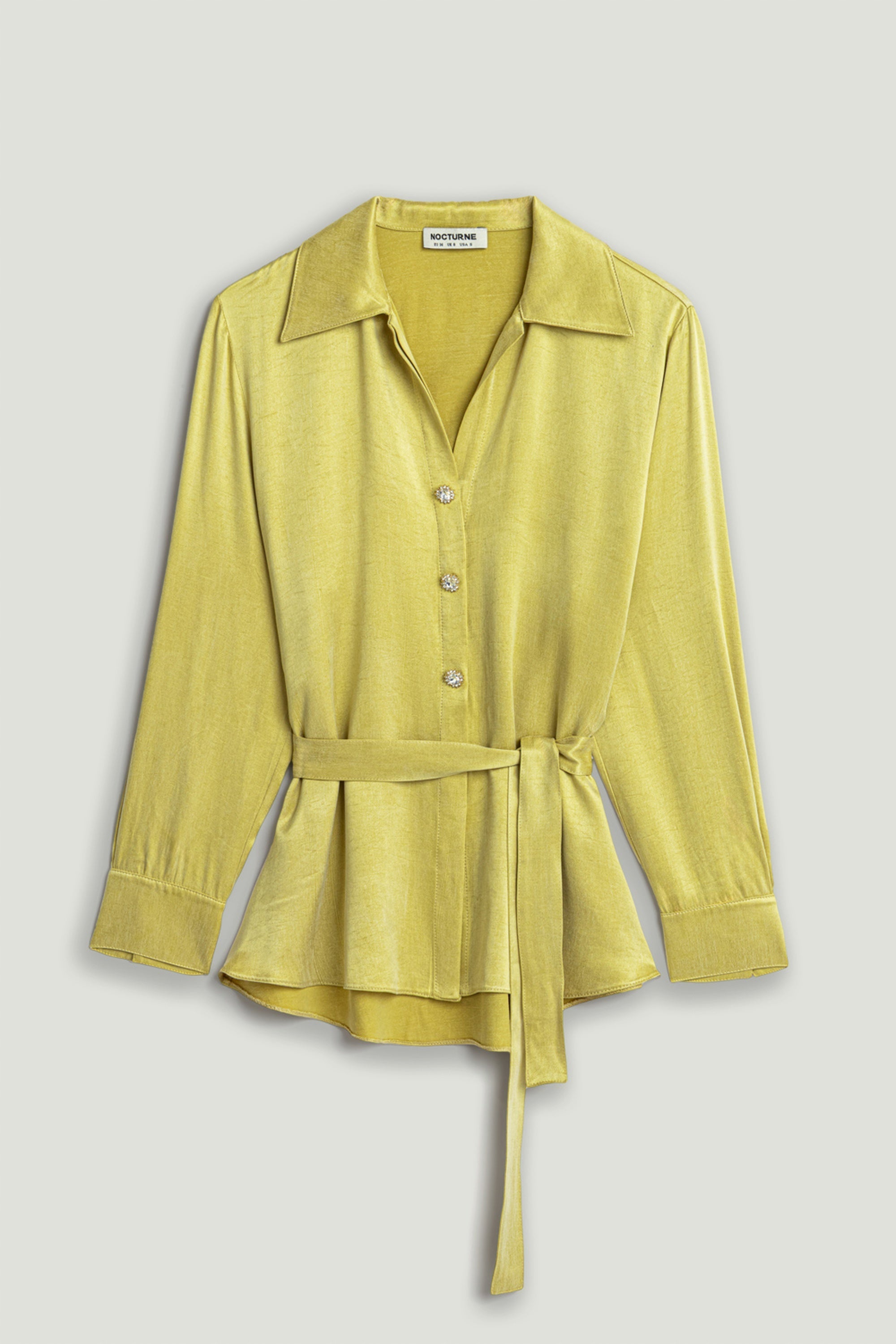 Belted Shirt with Statement Buttons