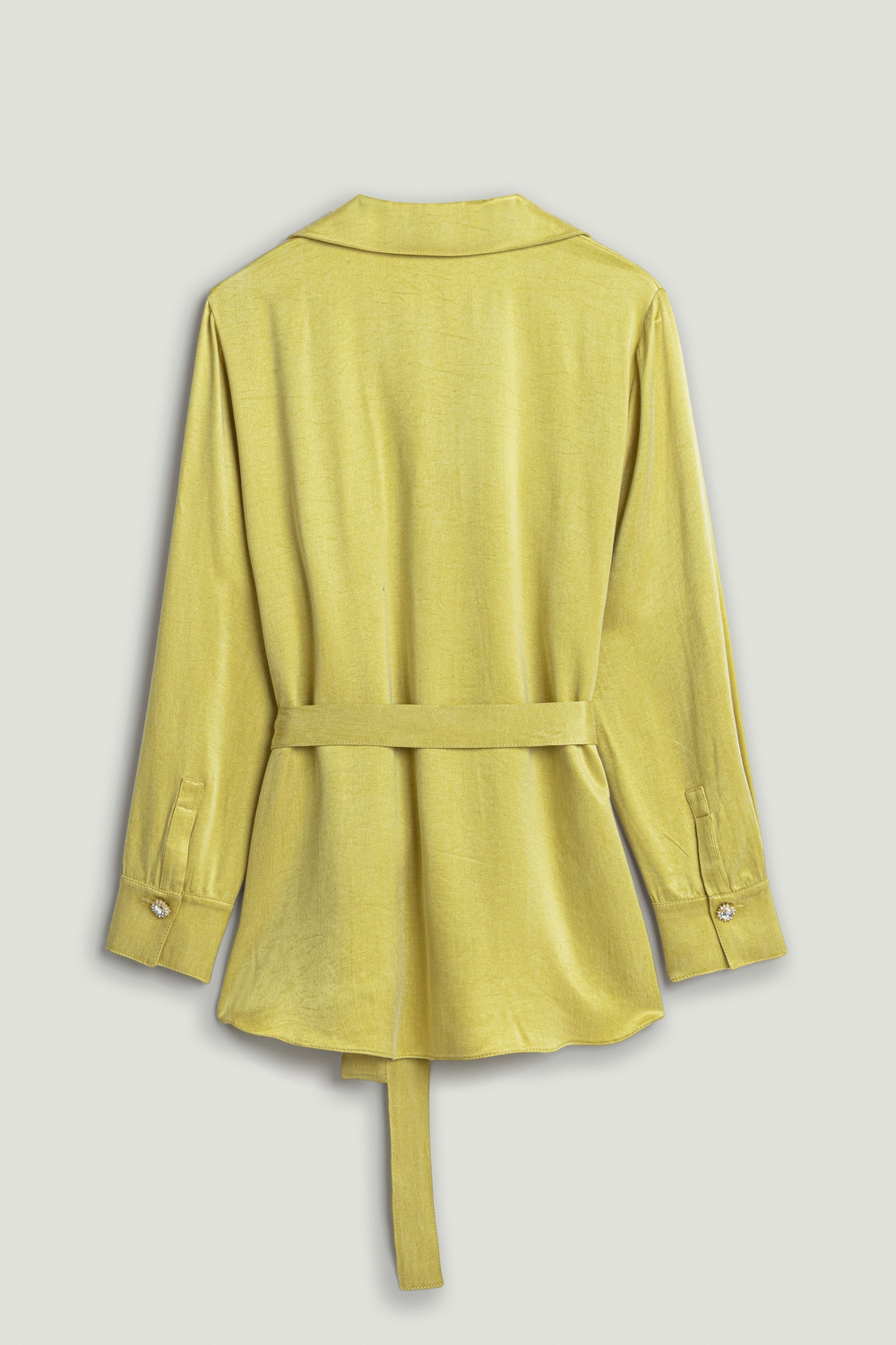 Belted Shirt with Statement Buttons