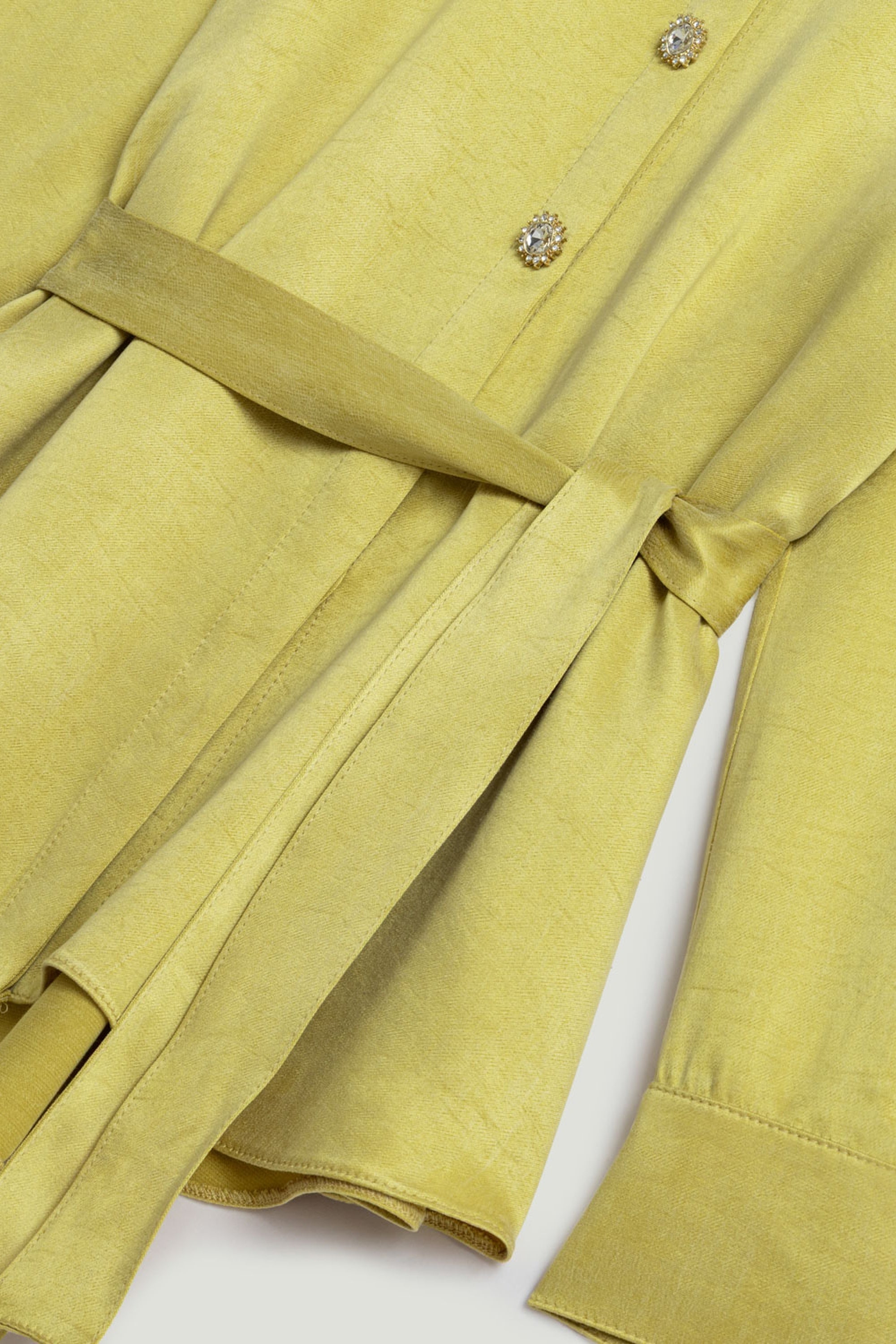 Belted Shirt with Statement Buttons