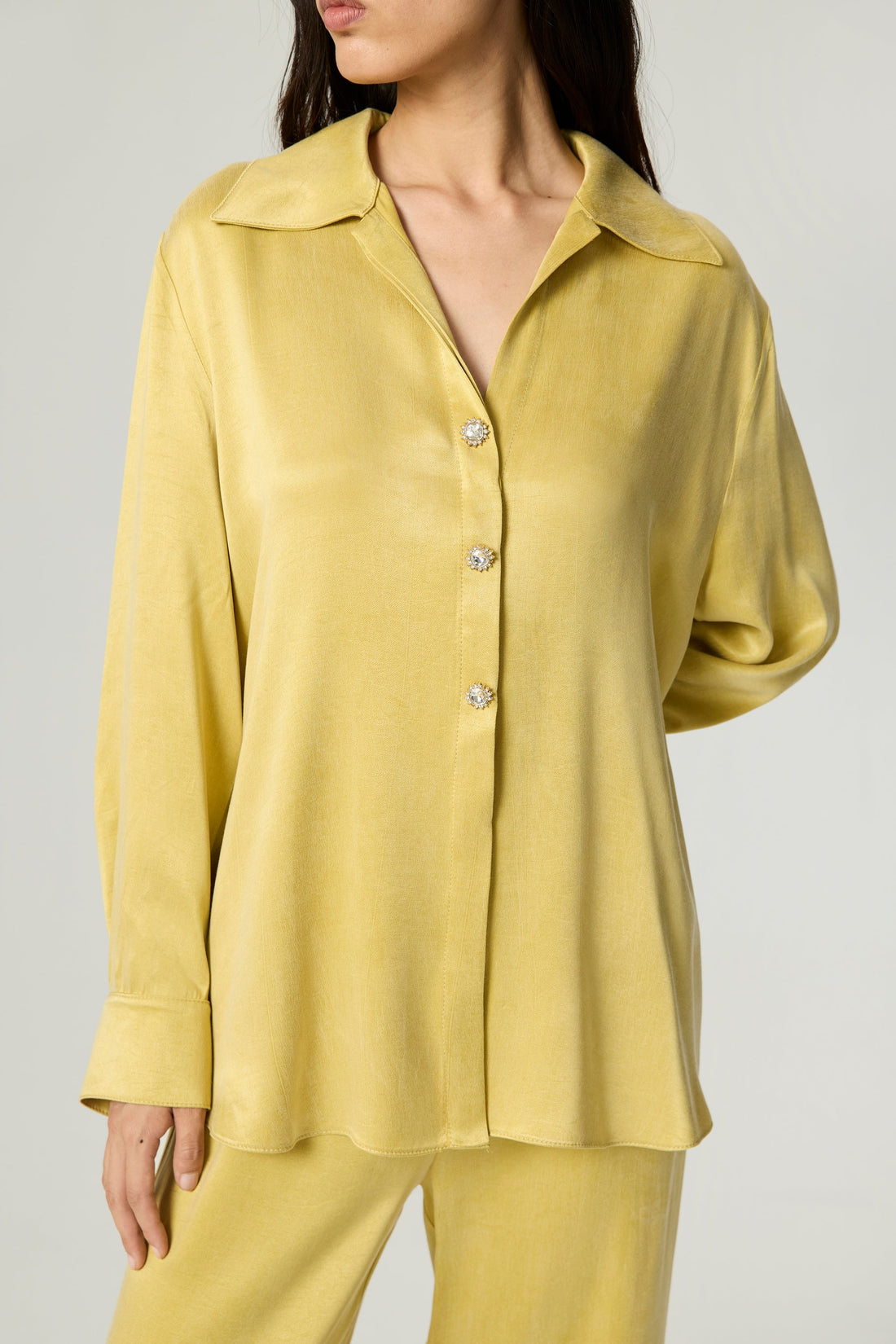 Belted Shirt with Statement Buttons