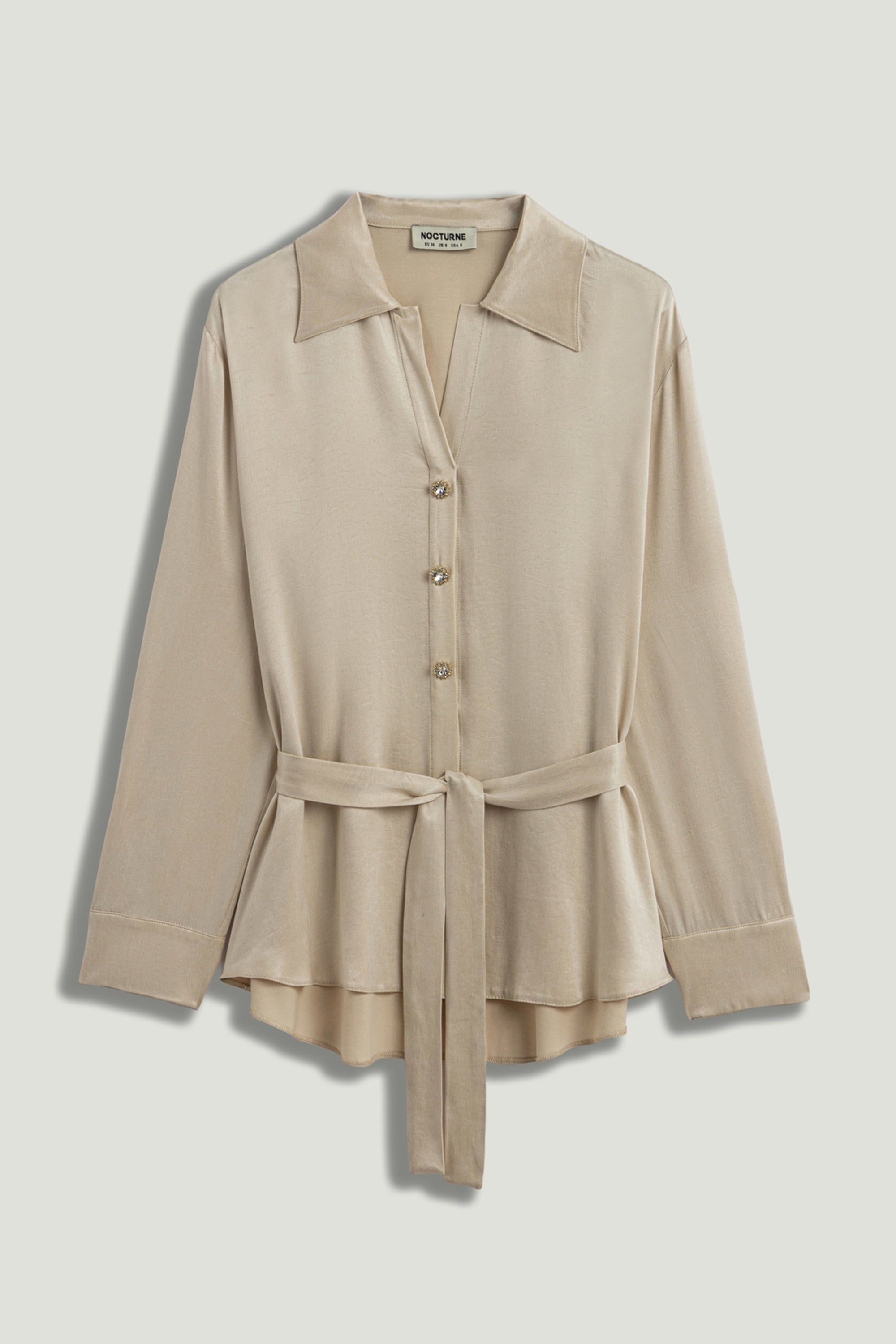 Belted Shirt with Statement Buttons