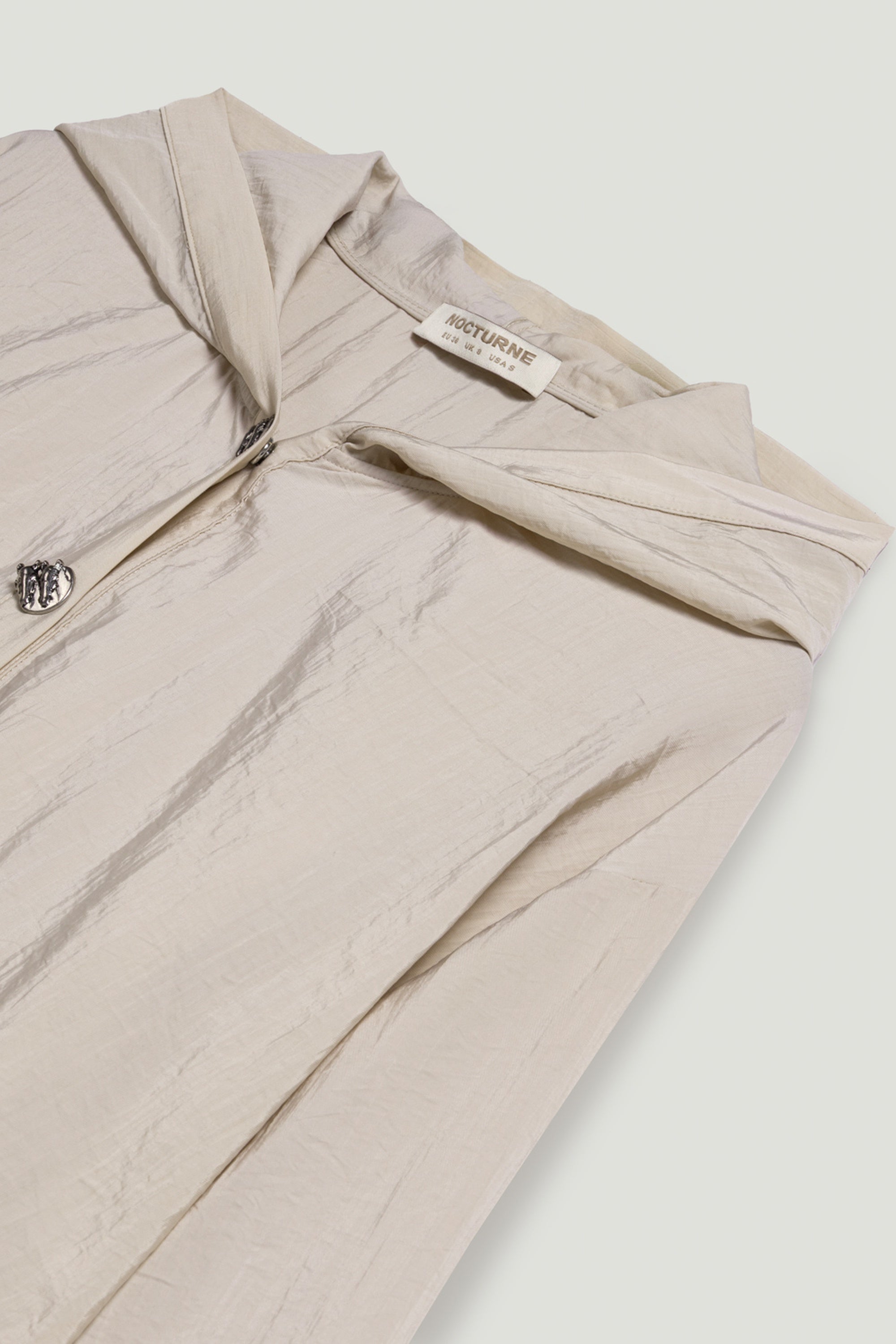 Hooded Shirt with Snap Button Details