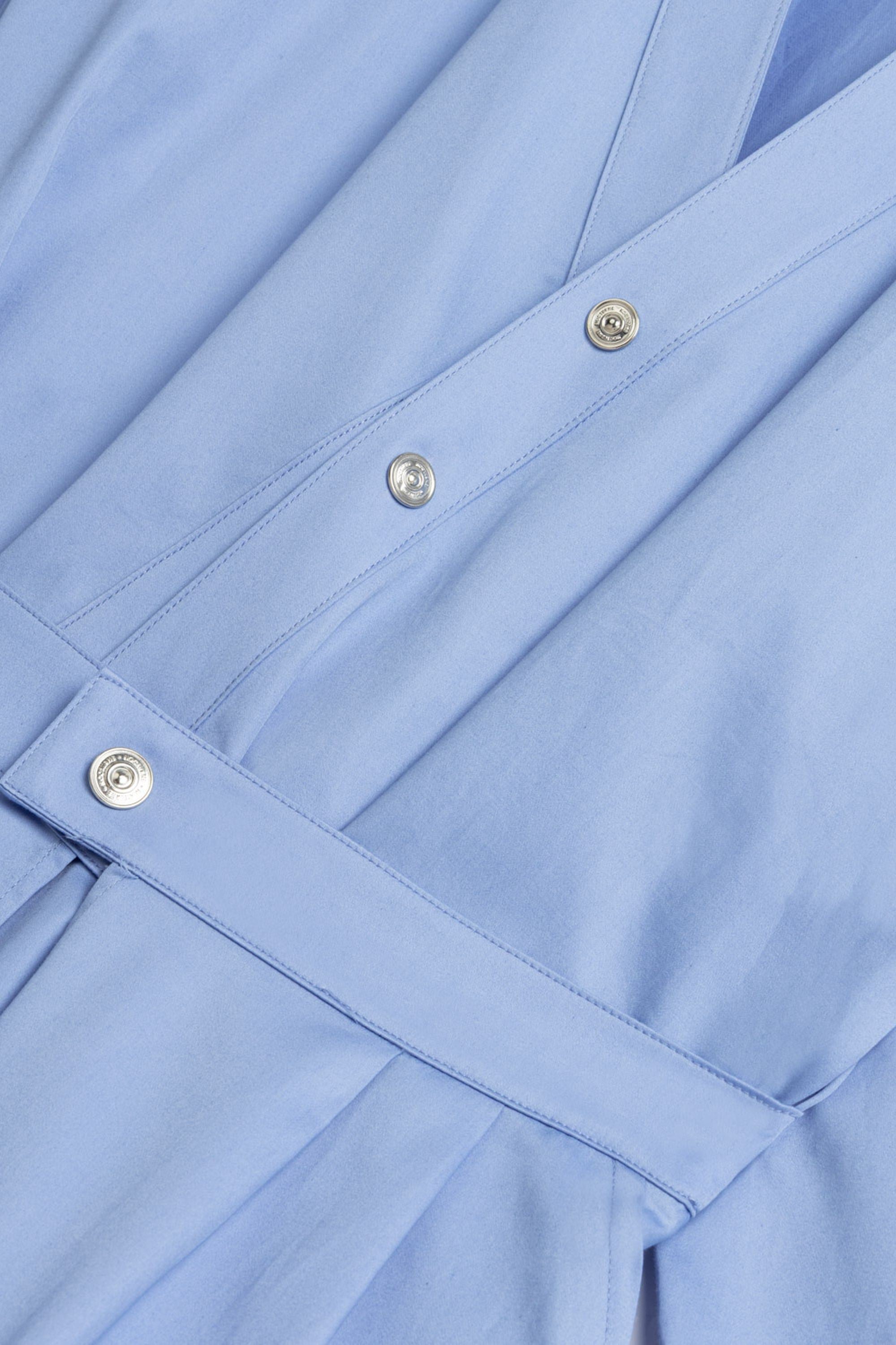 Belted V-Neck Poplin Shirt