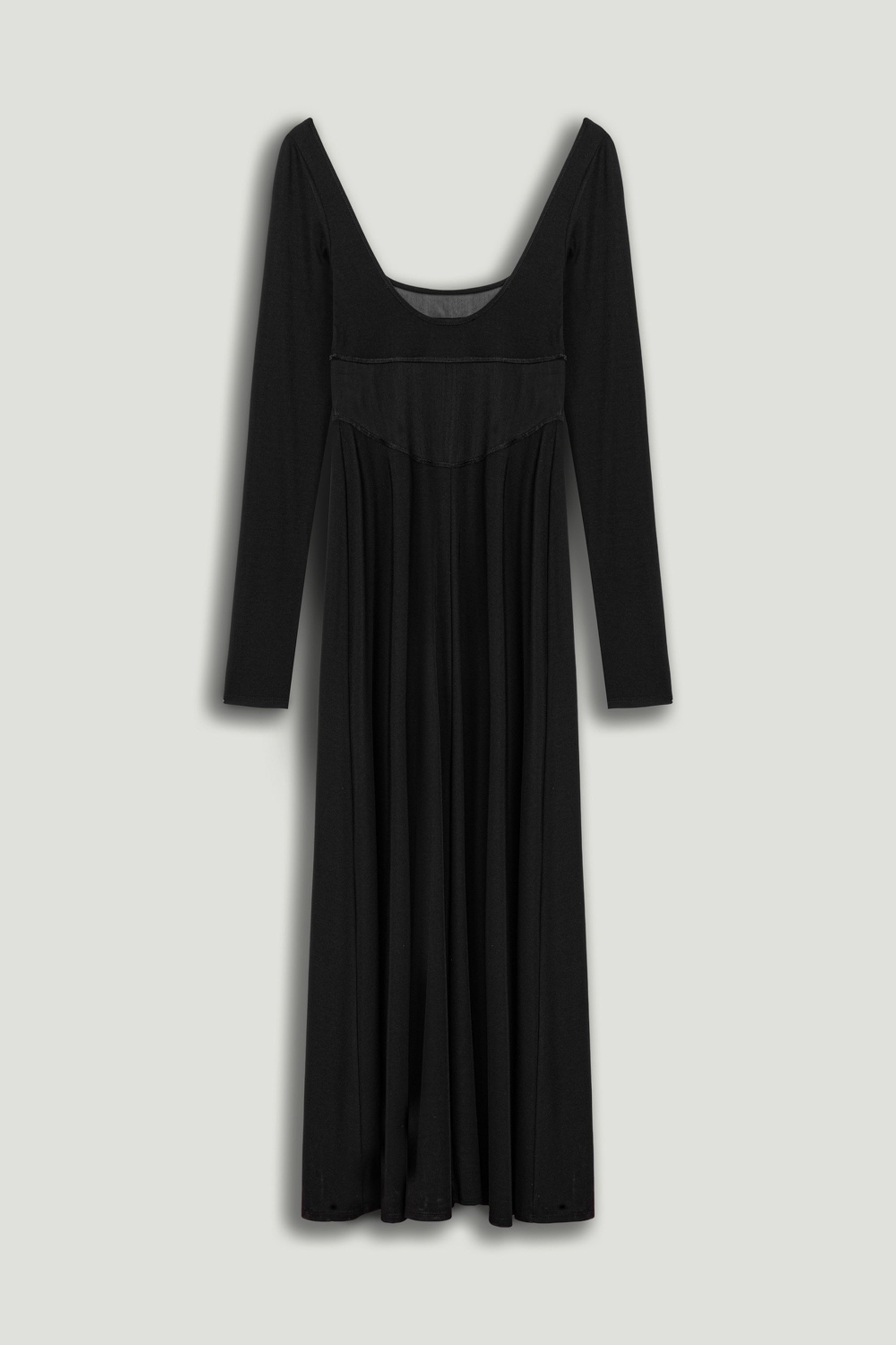 Black Sheer Detailed Maxi Dress