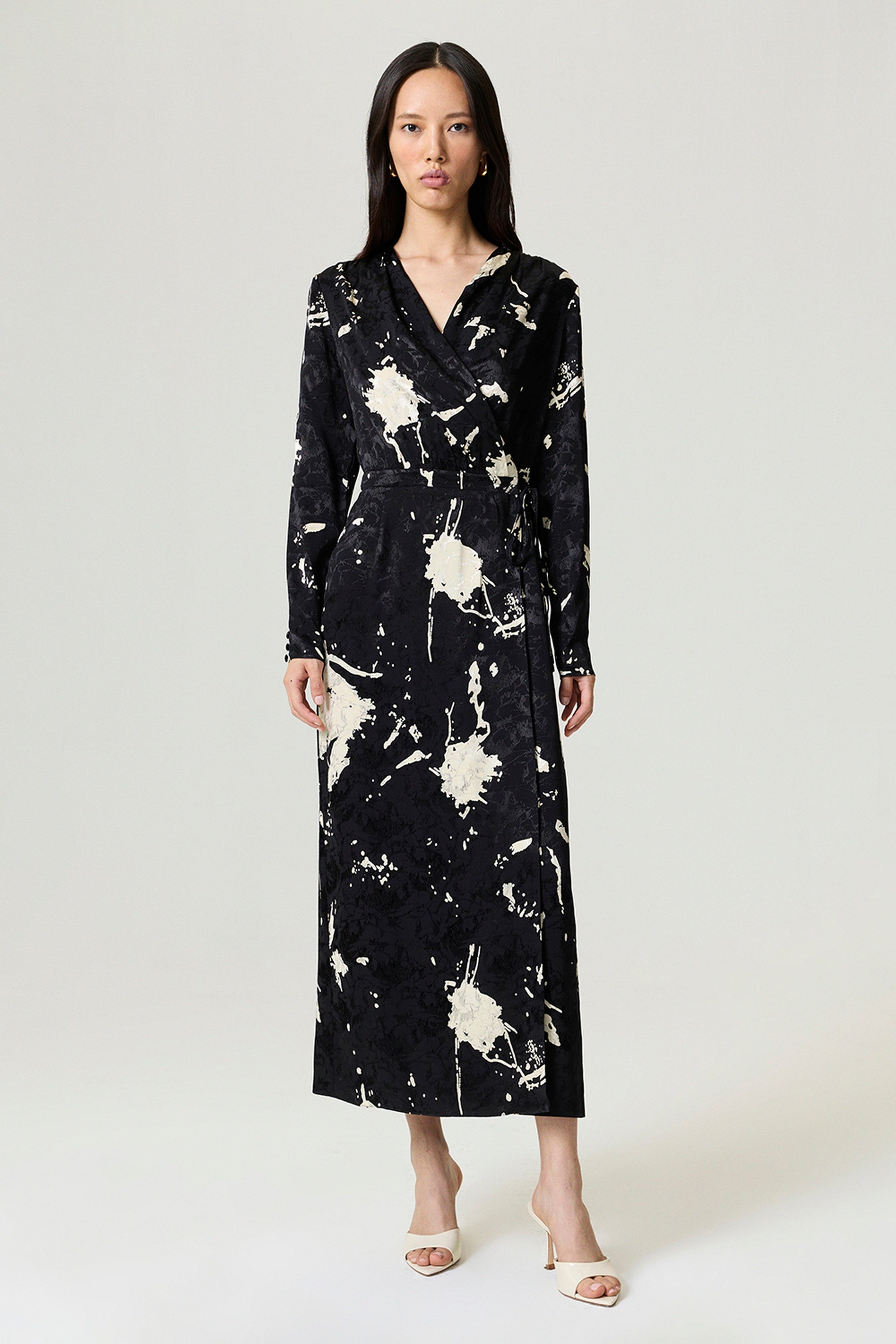 Printed Wrap Maxi Dress