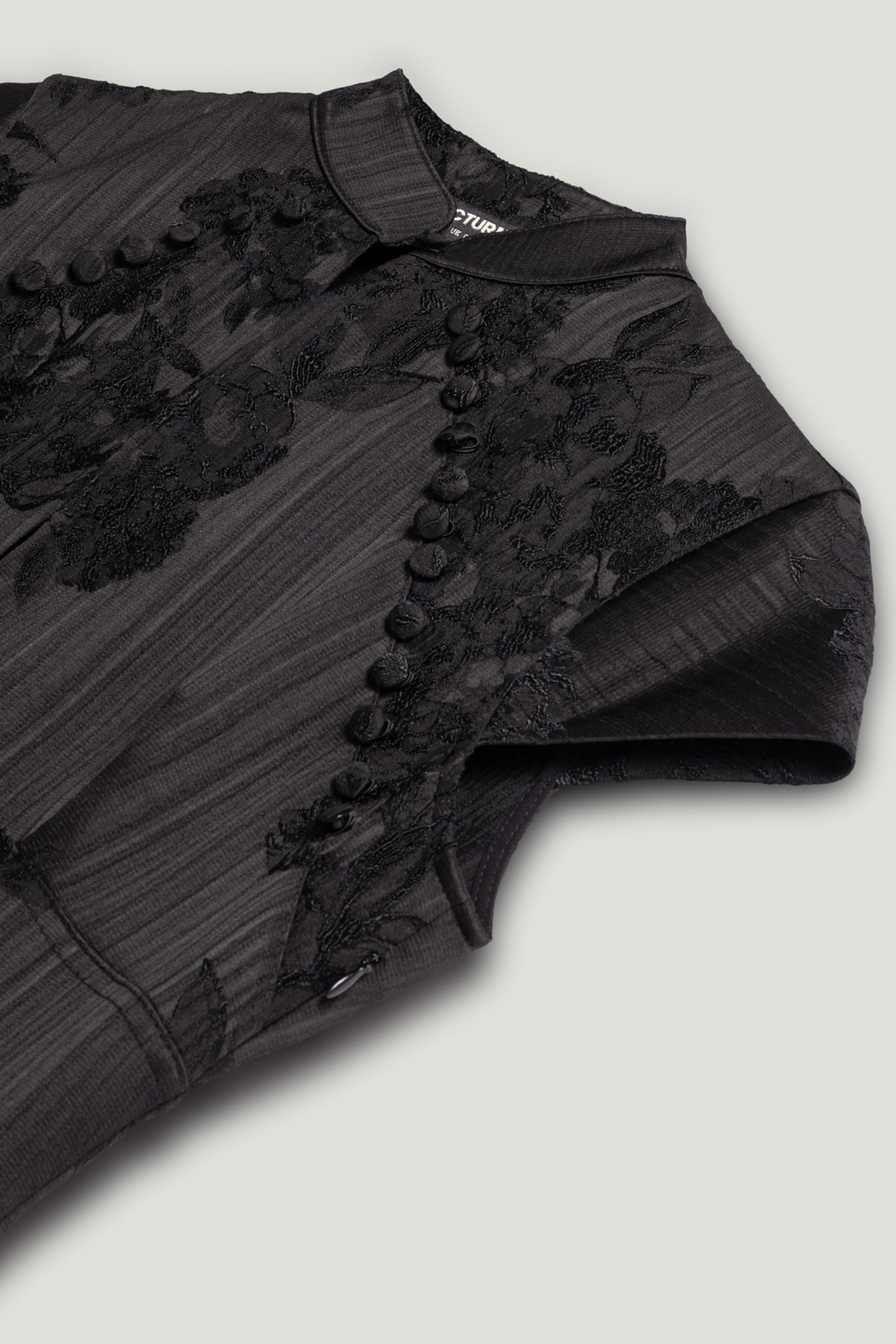 Black Slit Detail Japanese-Inspired Maxi Dress