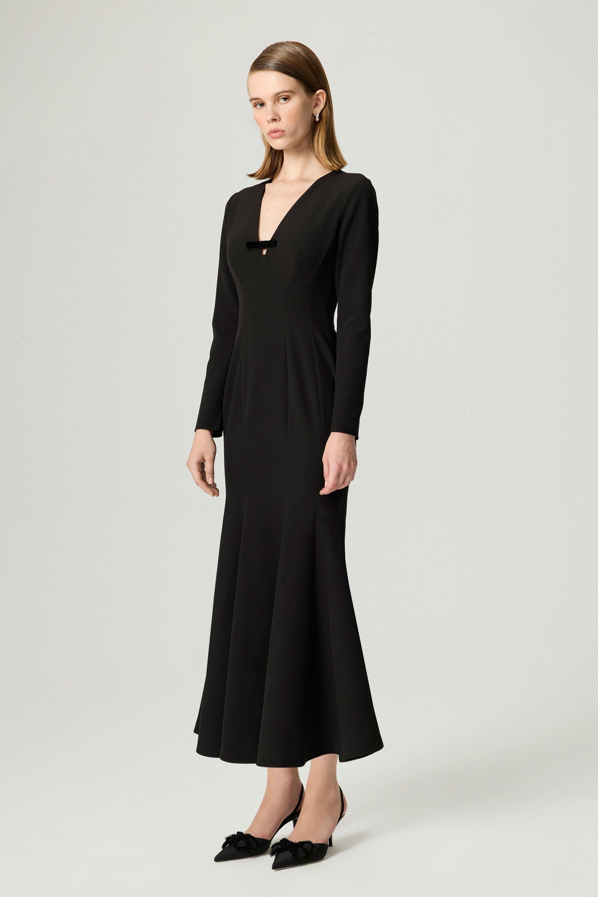 Bow Detail Mermaid Maxi Dress