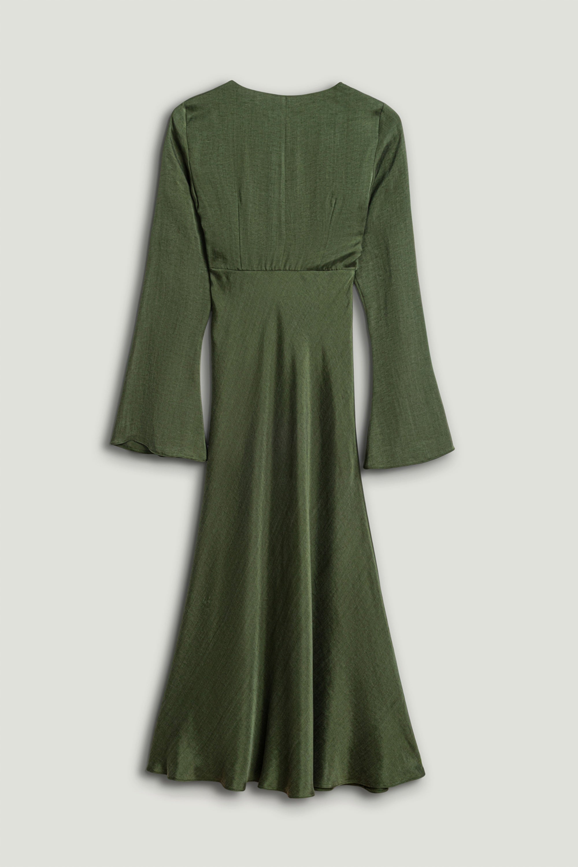 Crystal-Button V-Neck Maxi Dress