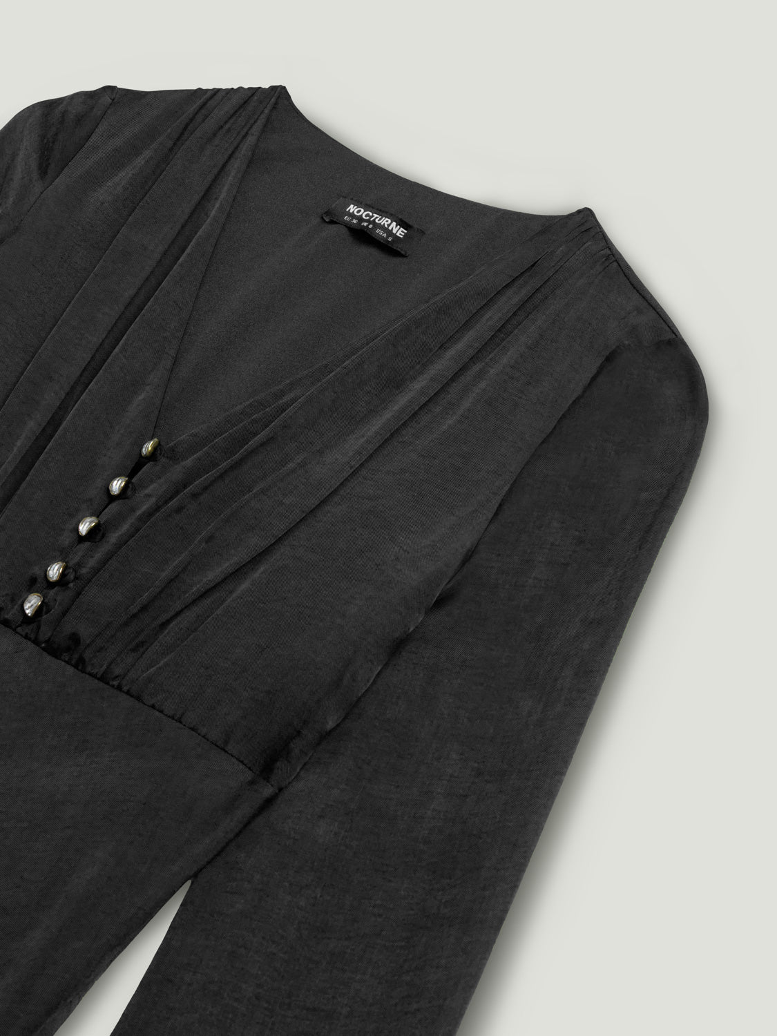 Black Crystal Button Detailed Maxi Dress