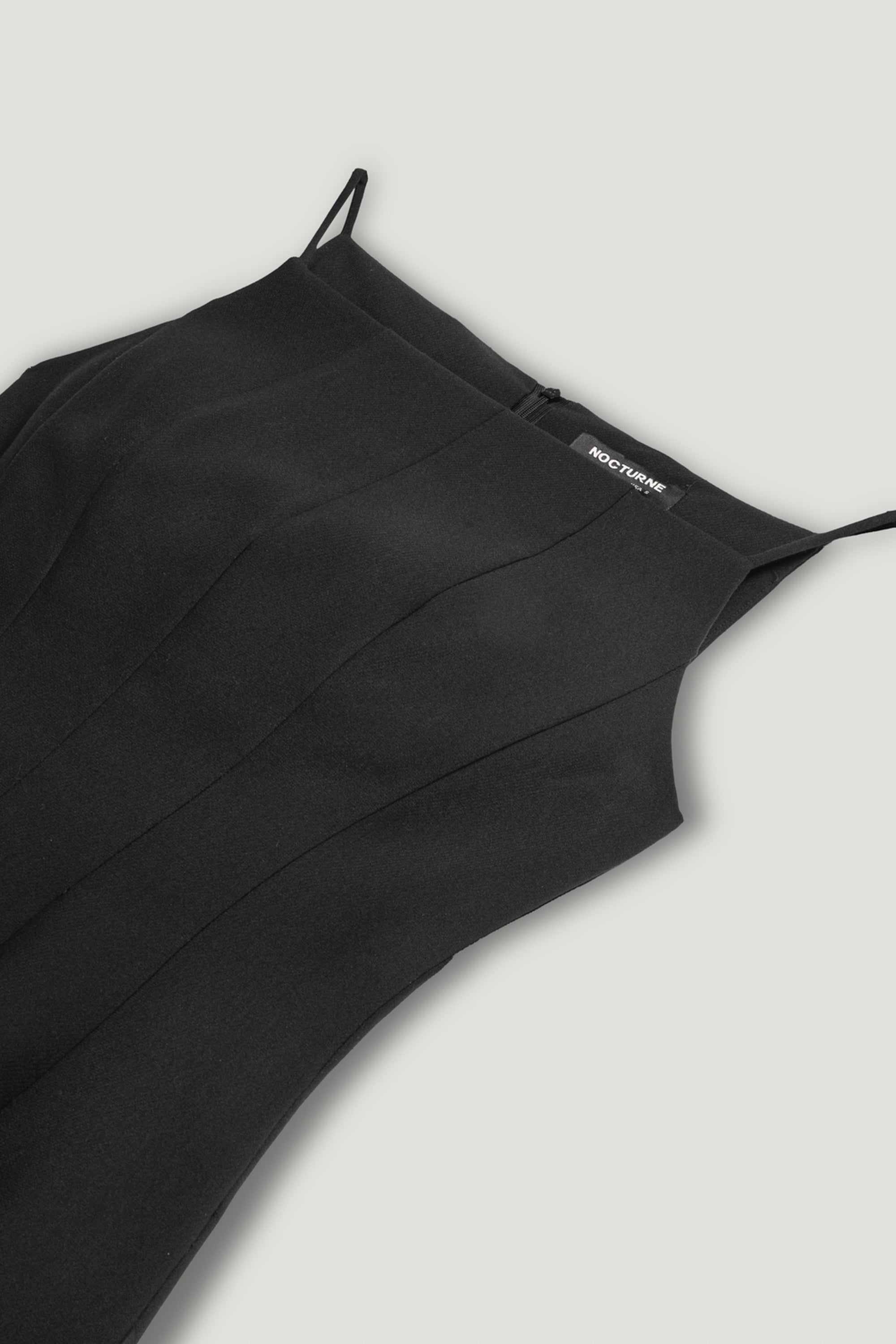 Square-Neck Pleated Midi Dress