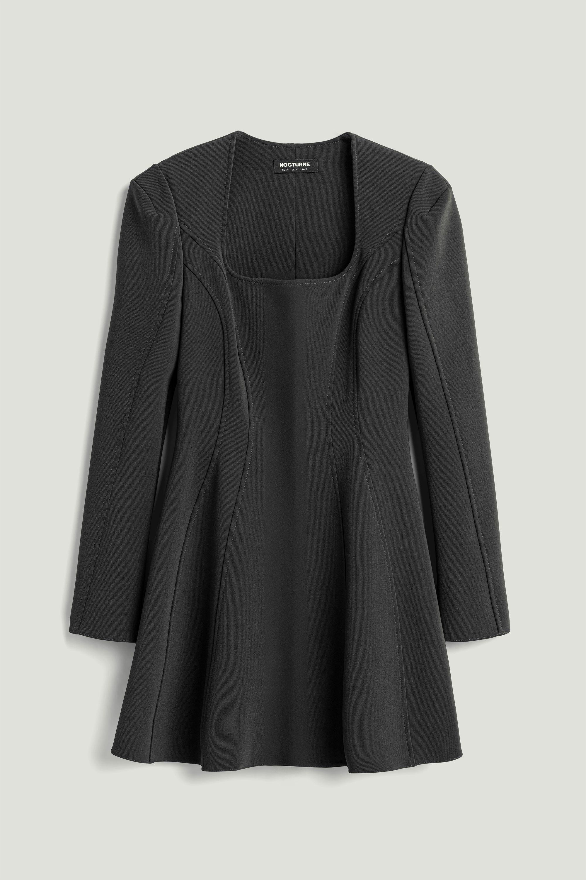 Square-Neck Tailored Mini Dress