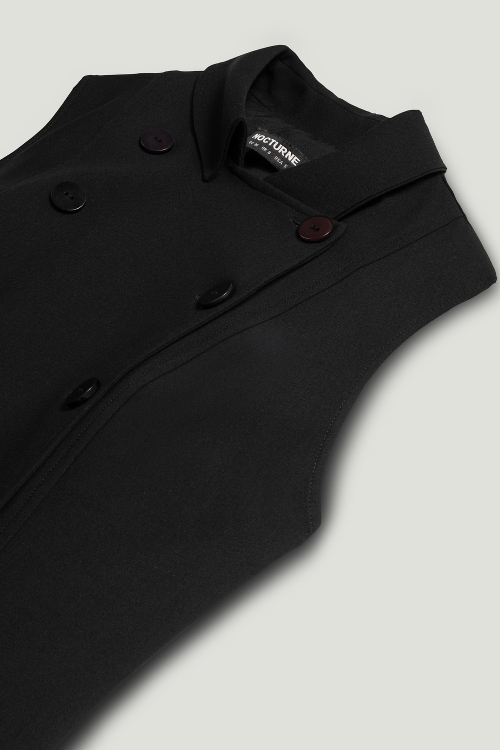 Sleeveless Double-Breasted Midi Dress