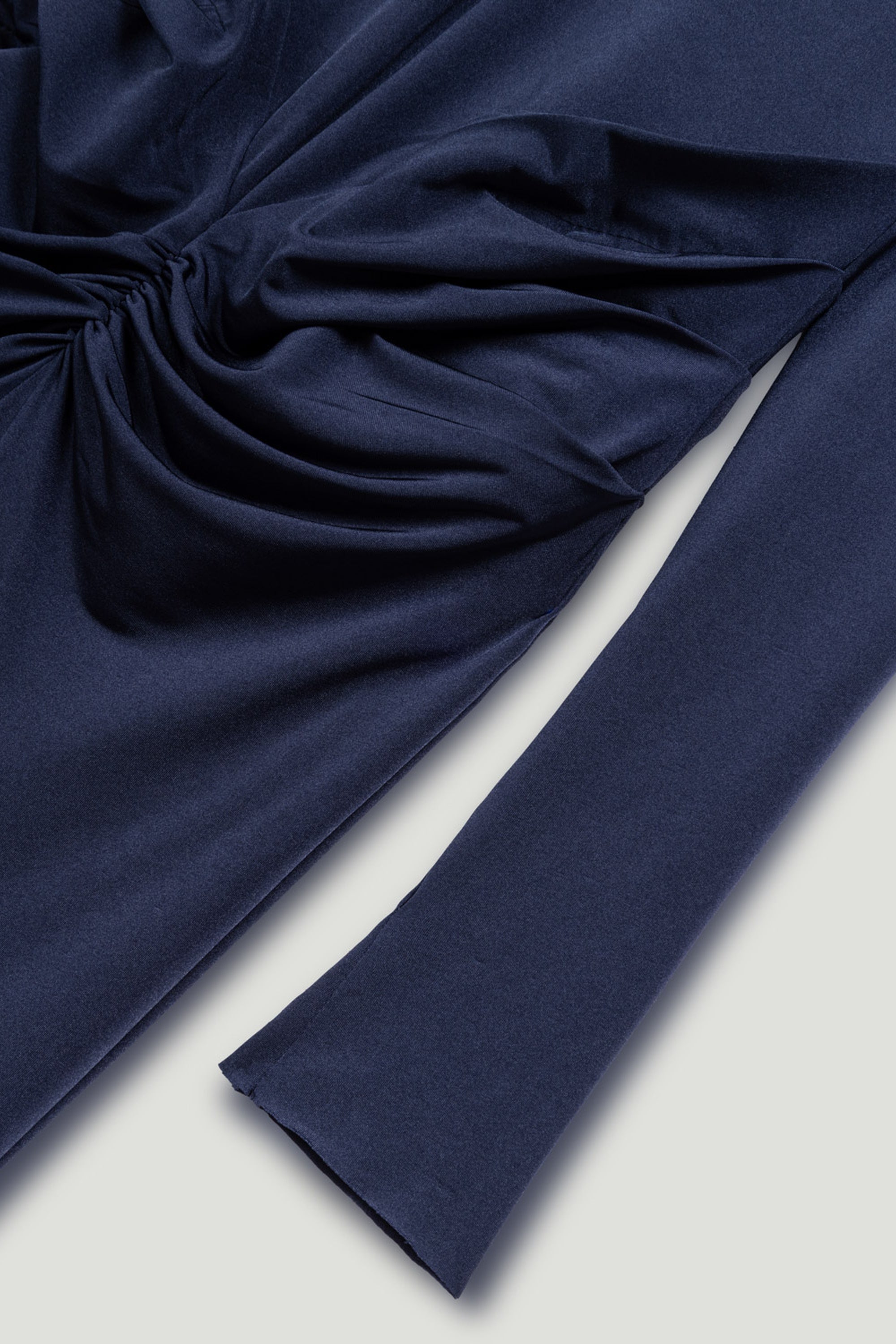 Ruched Waist Long-Sleeve Jersey Dress