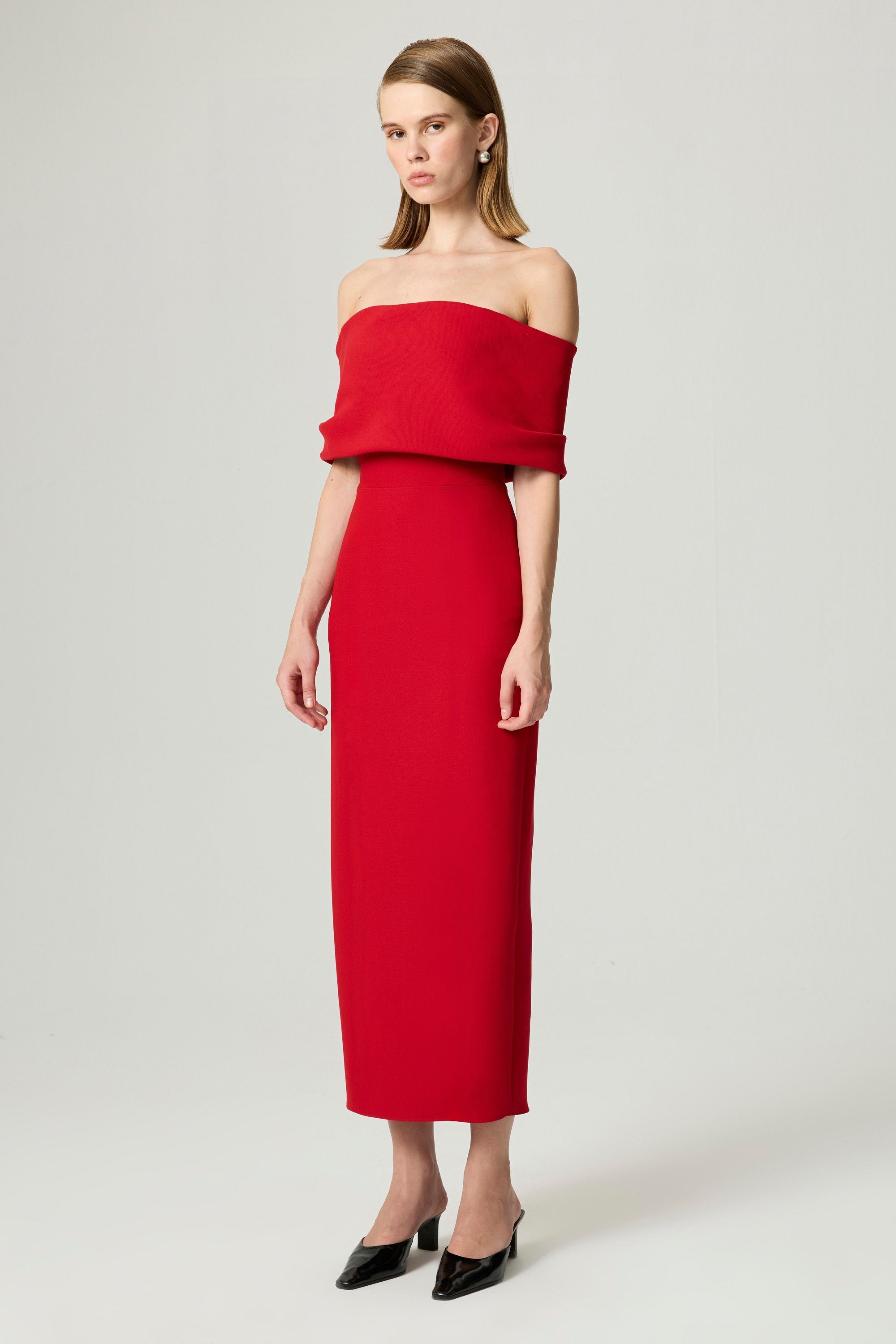 Off the Shoulder Midi Dress