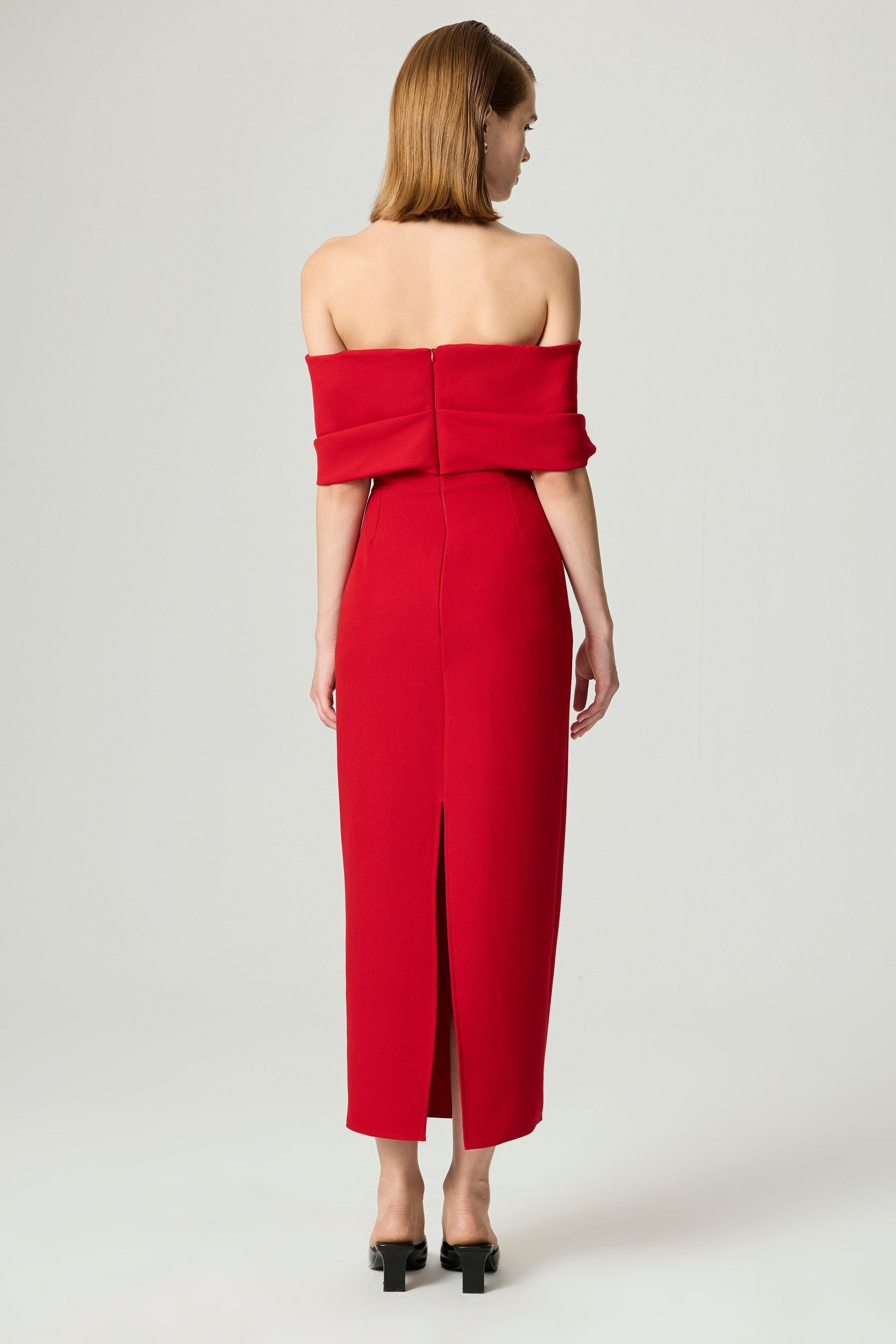 Off the Shoulder Midi Dress