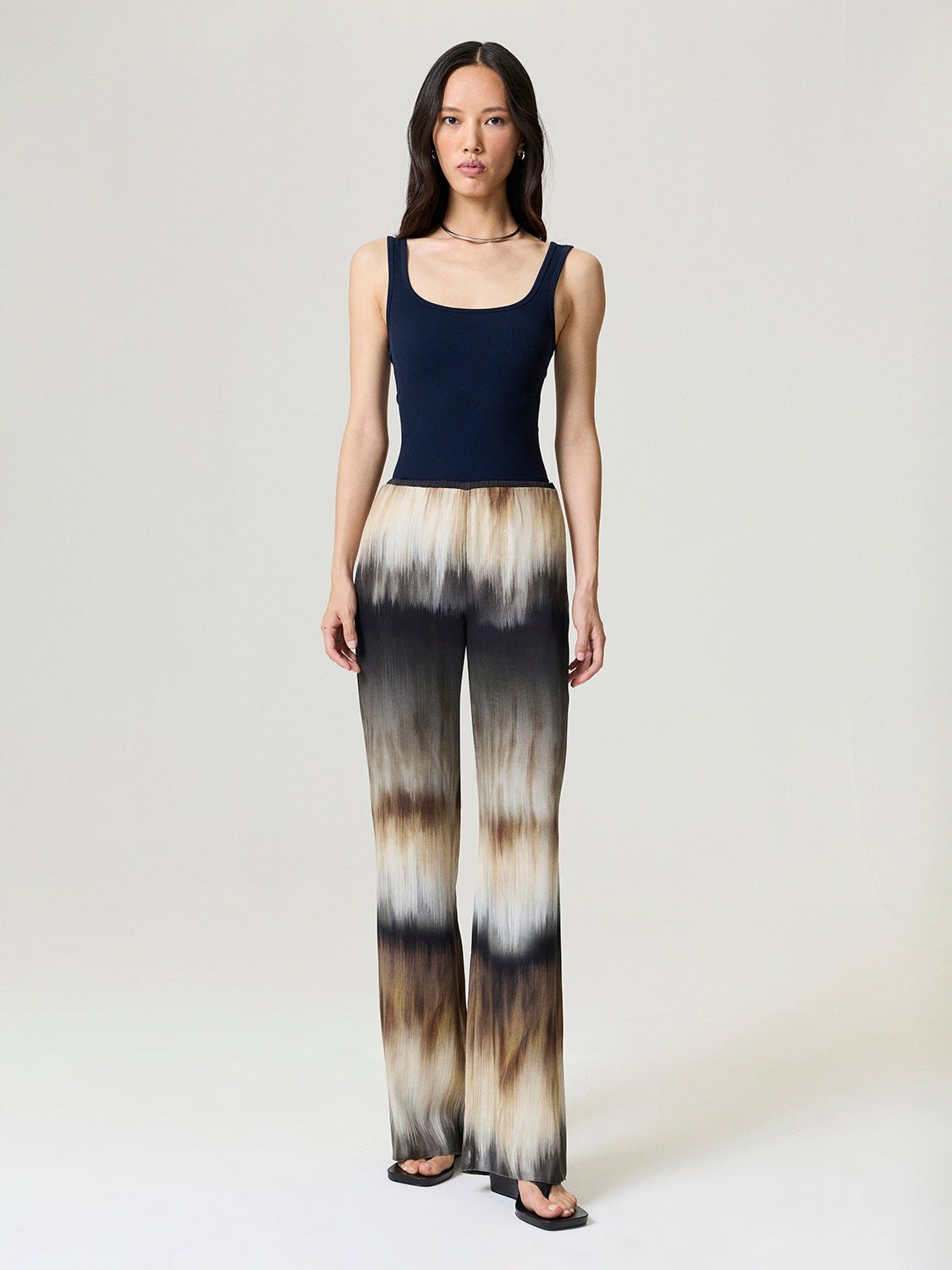 Batik Print Wide-Leg Pants