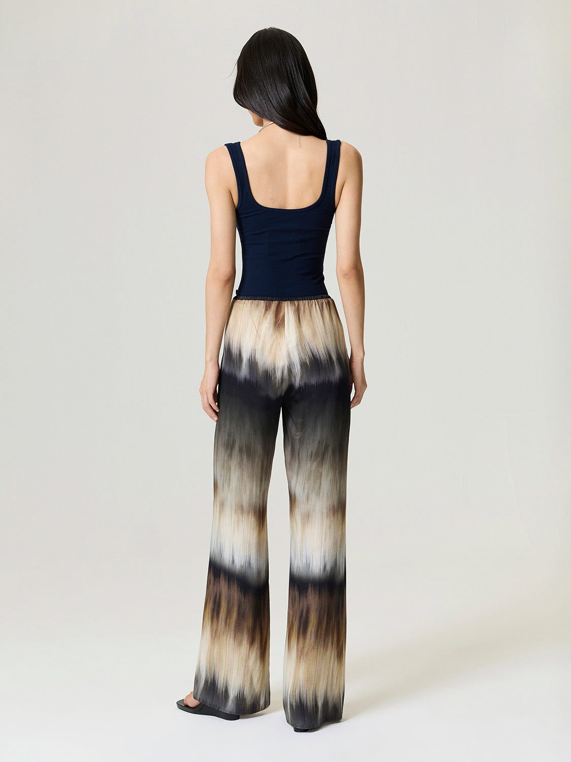 Batik Print Wide-Leg Pants