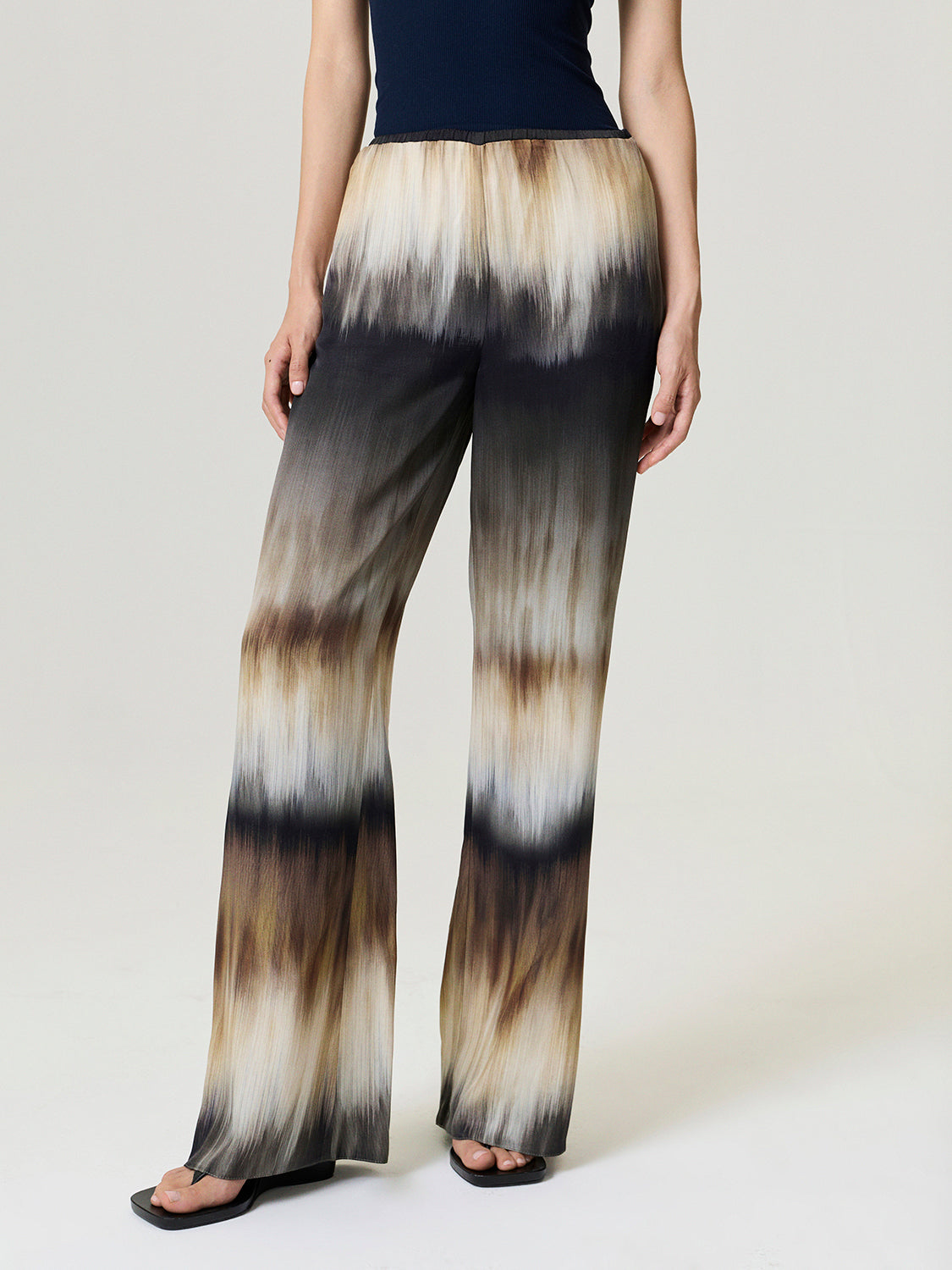 Batik Print Wide-Leg Pants