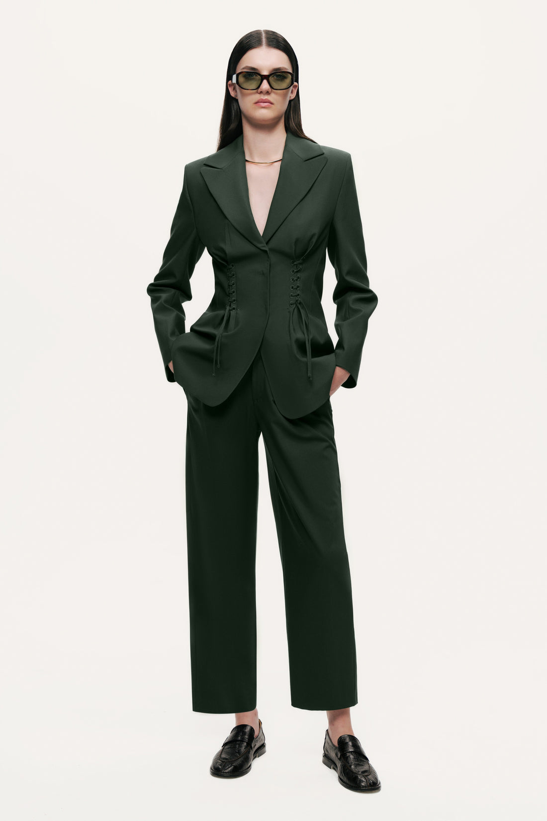 Forest Cropped Cigarette Trousers