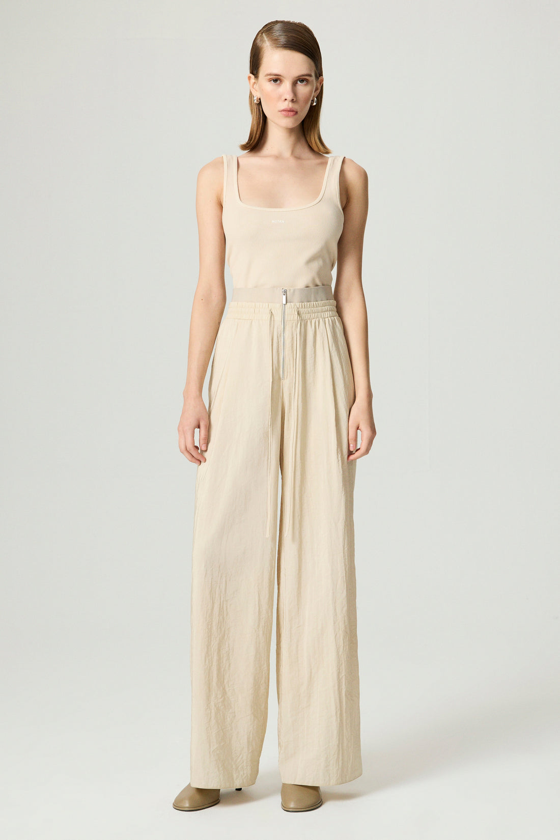 Drawstring-Waist Relaxed Pants