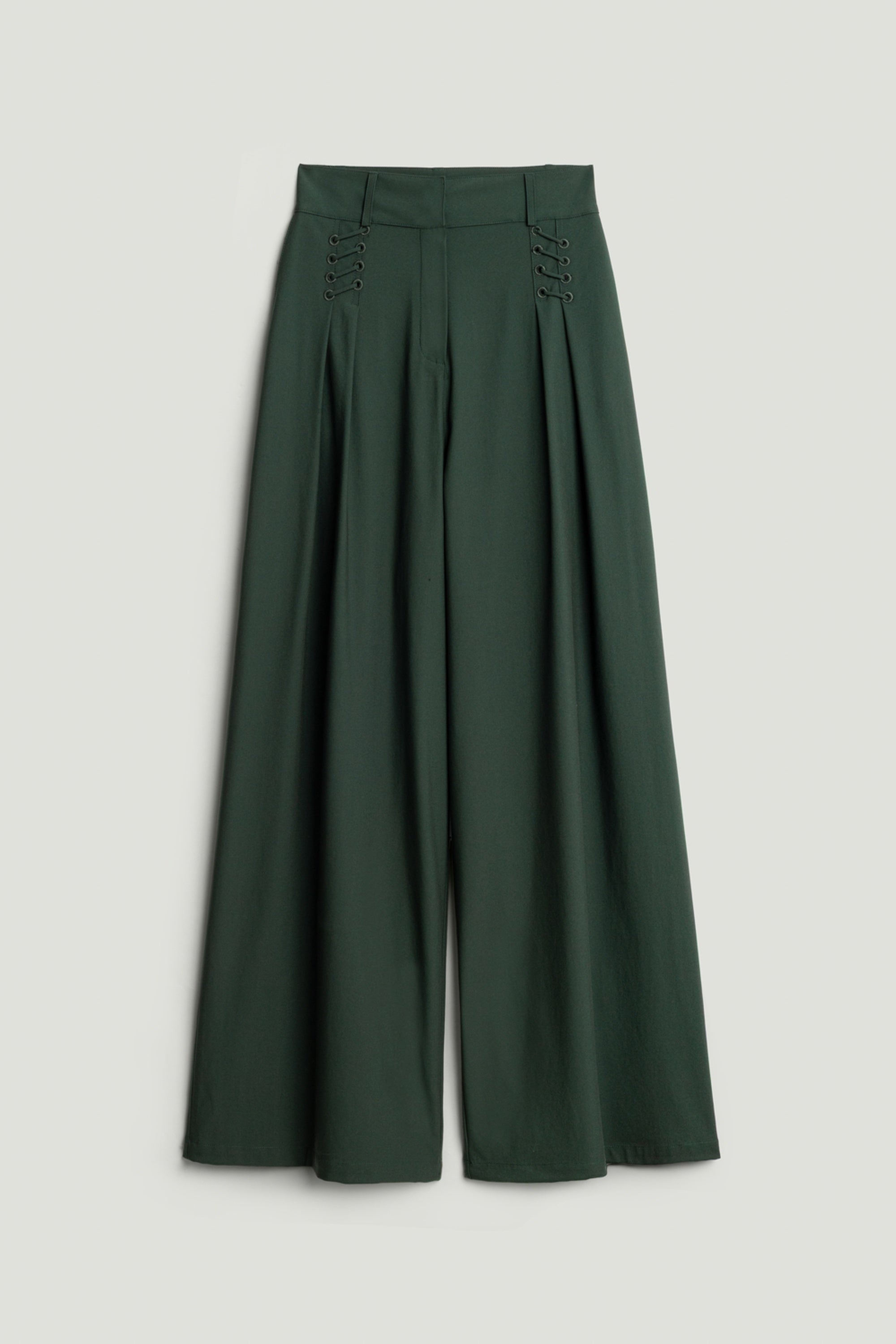 Fluid Wide-Leg Pull-On Trousers