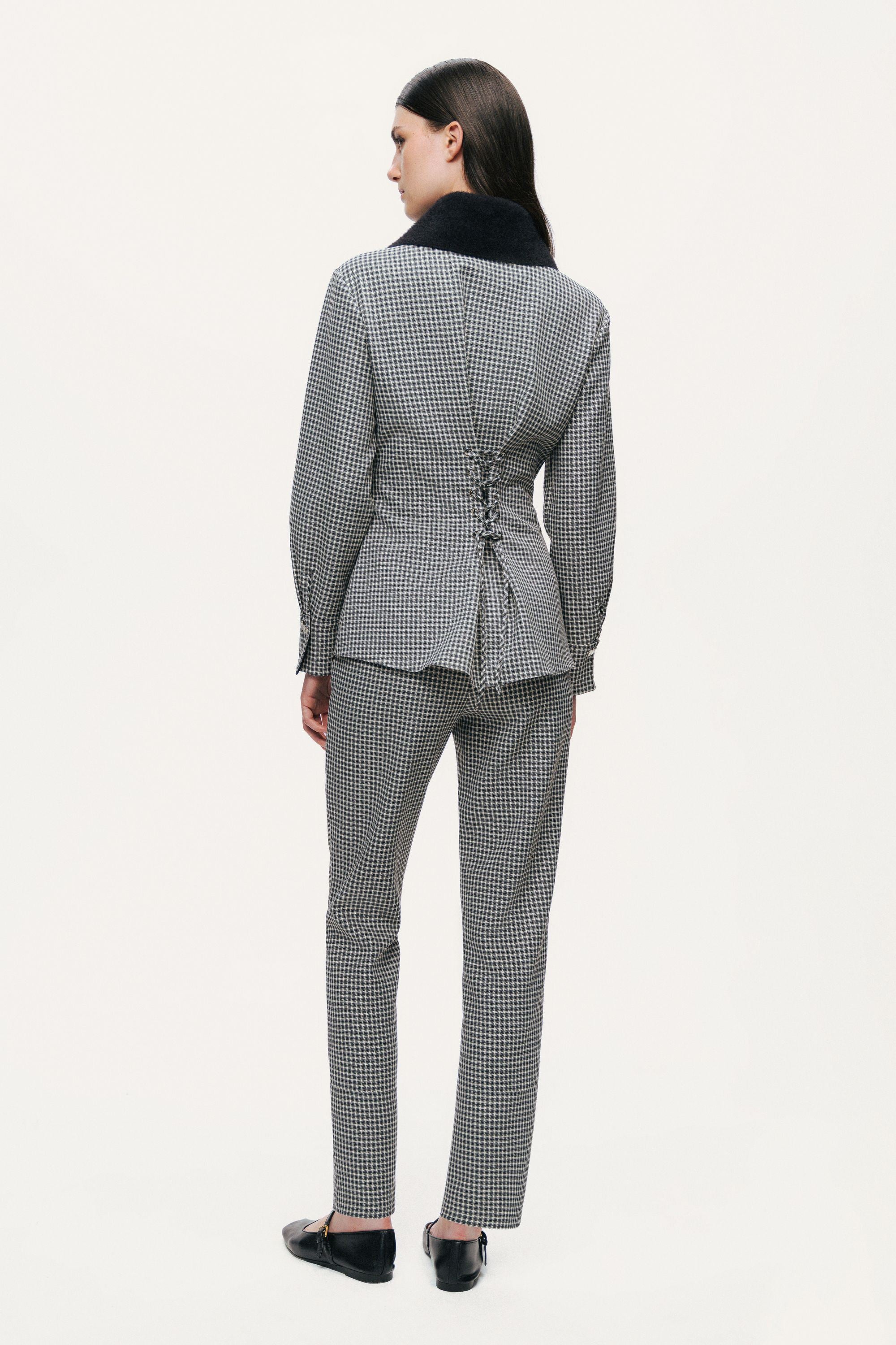 Tailored Micro Check Cigarette Pants