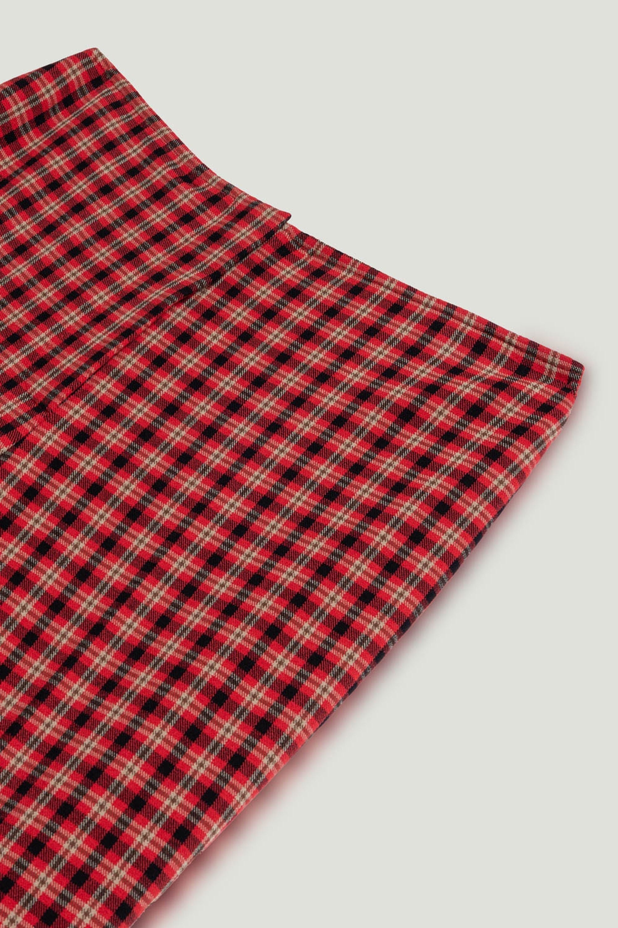 Plaid Slit-Hem Pants