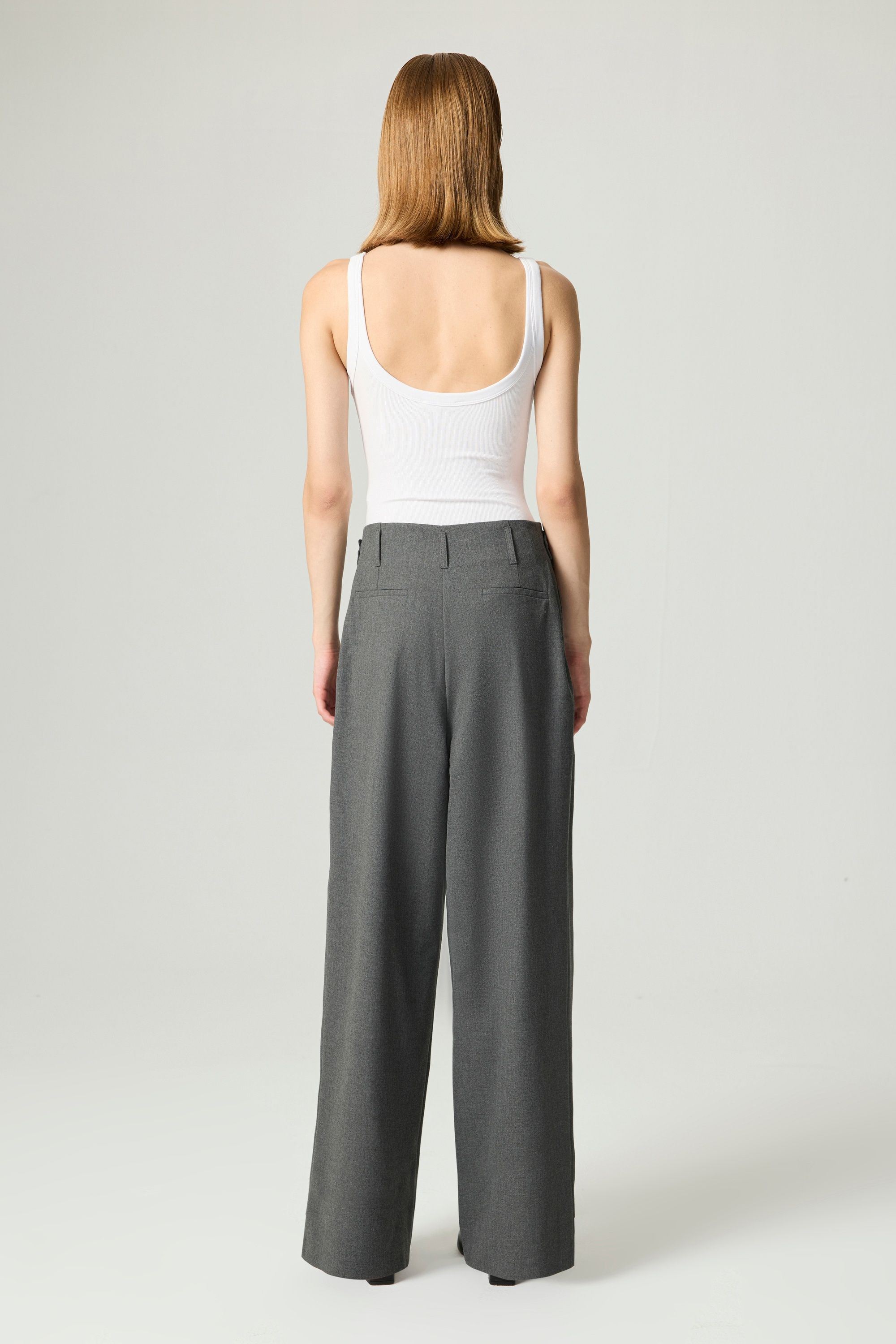 High-Waist Pleated Wide-Leg Pants