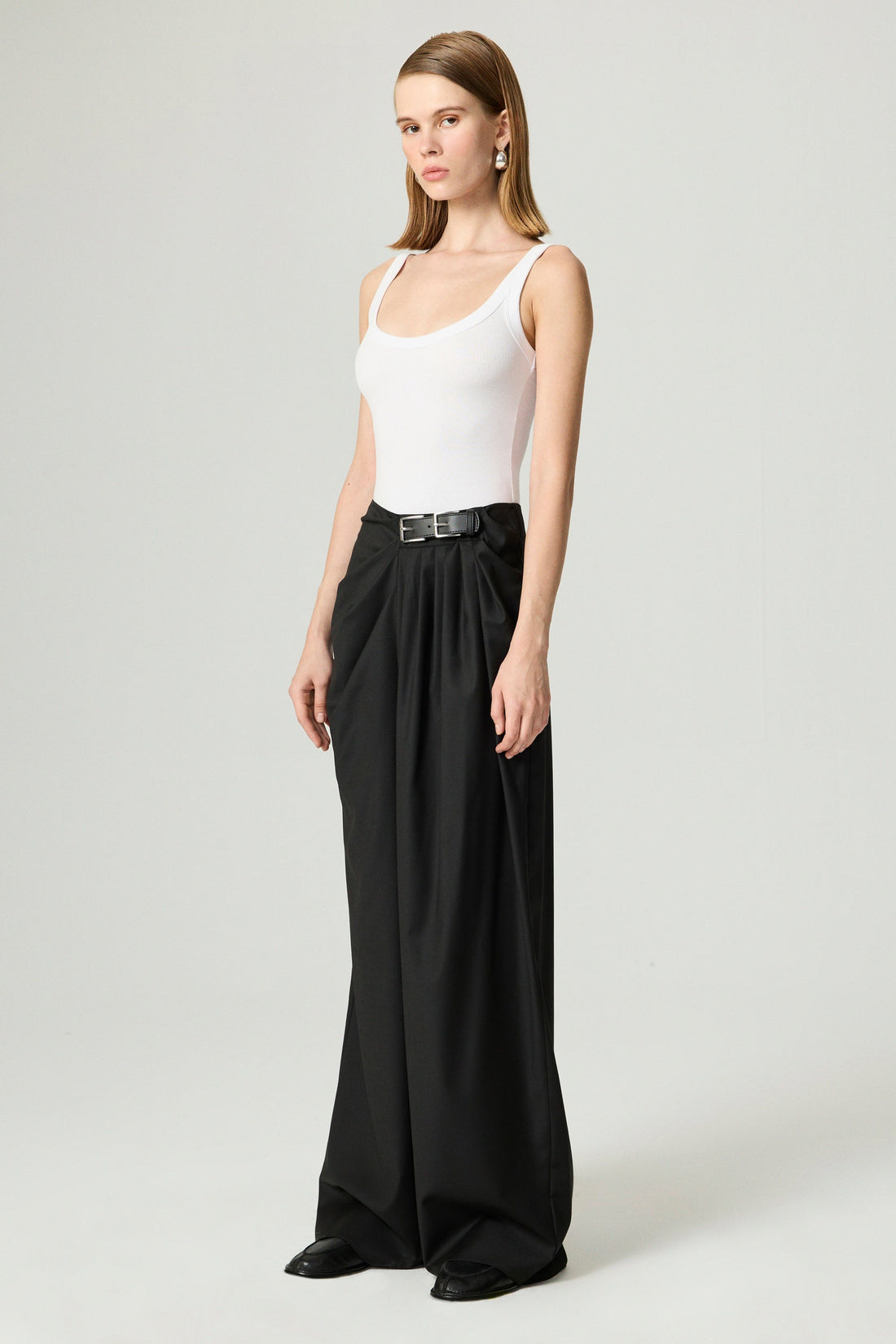 Double-Buckle High-Waist Pants