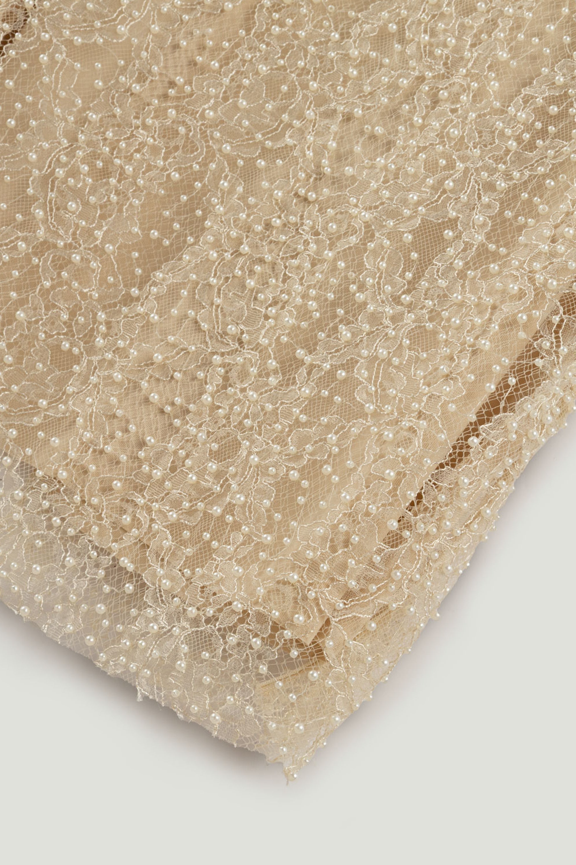 Pearl Embellished Pencil Skirt