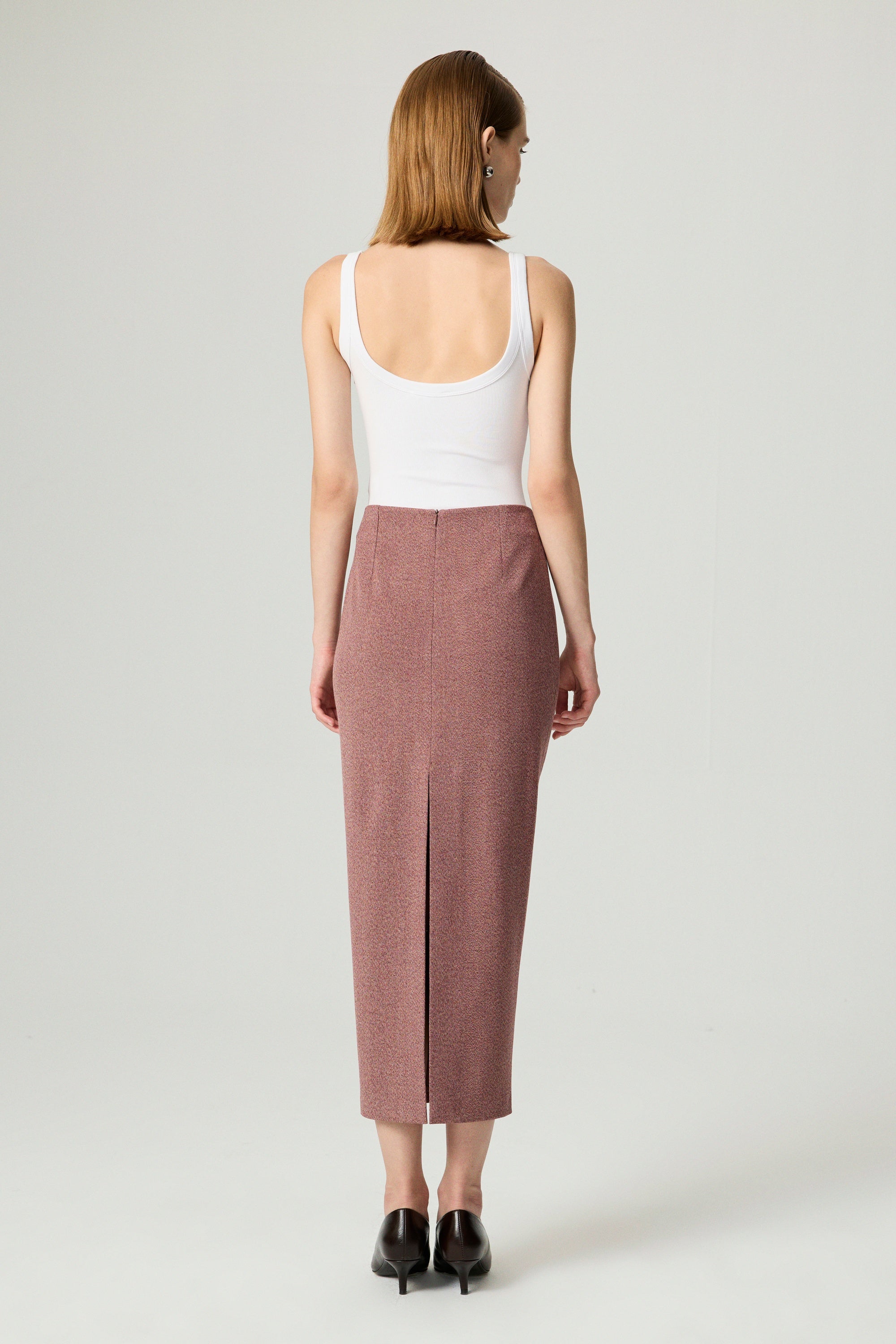 Slit Detail Tailored Maxi Skirt